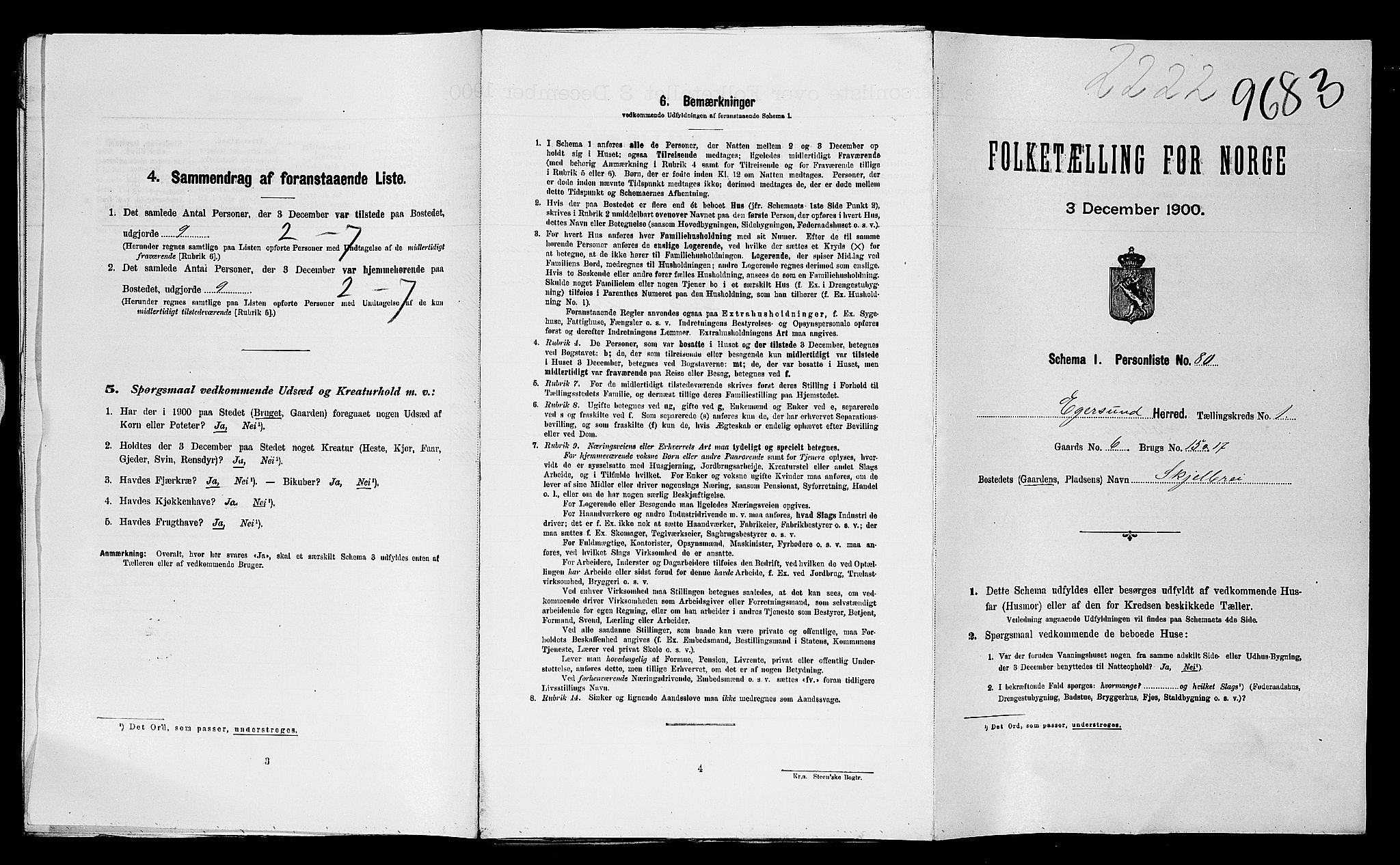 SAST, 1900 census for Eigersund herred, 1900, p. 33