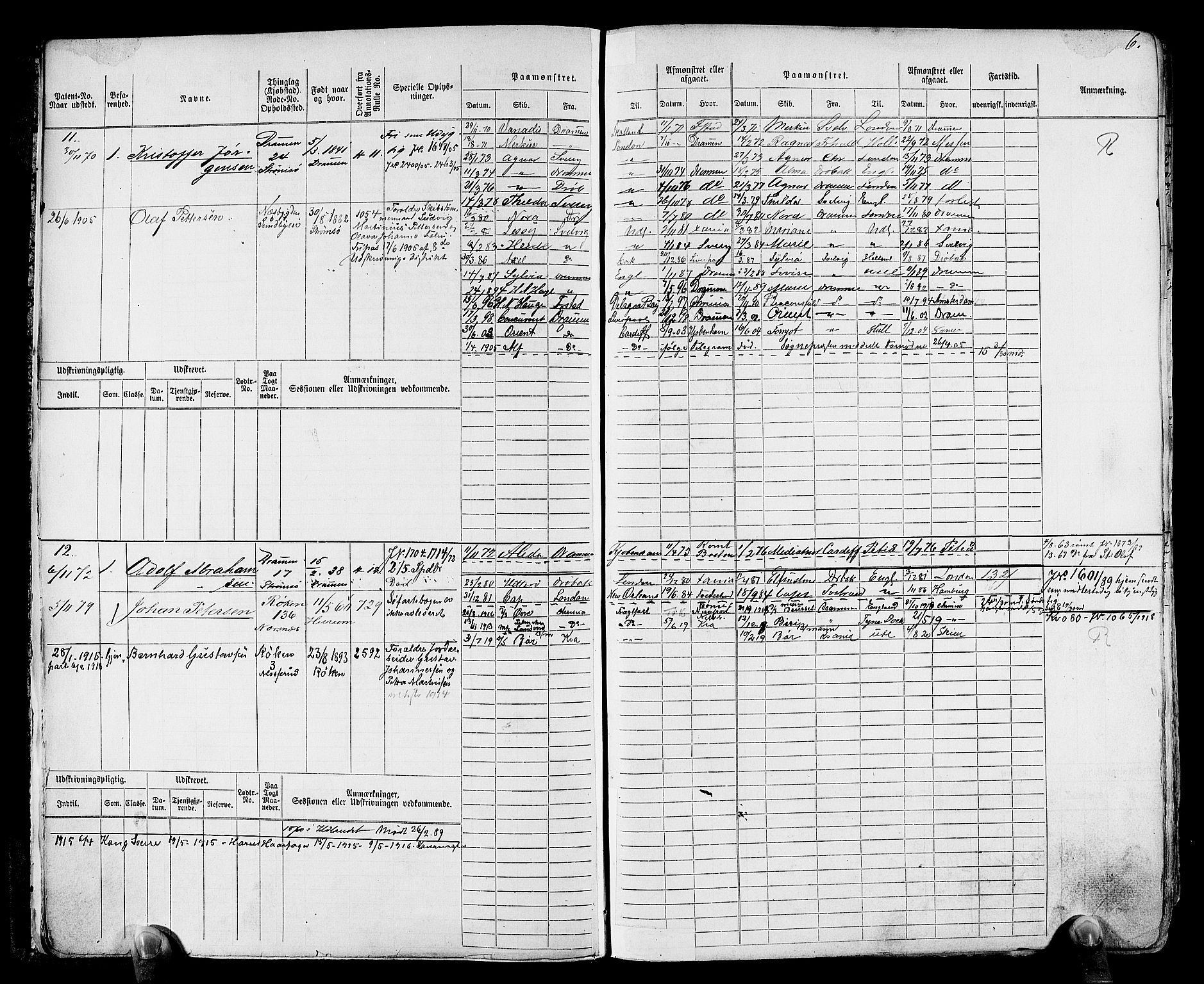 Drammen innrulleringsdistrikt, AV/SAKO-A-781/F/Fc/L0001: Hovedrulle, 1868, p. 8