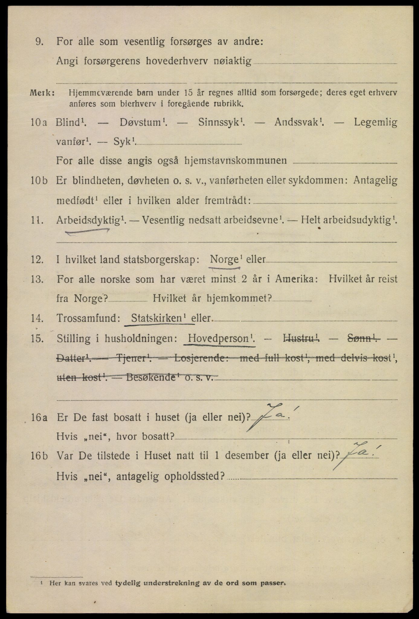 SAKO, 1920 census for Kragerø, 1920, p. 5806