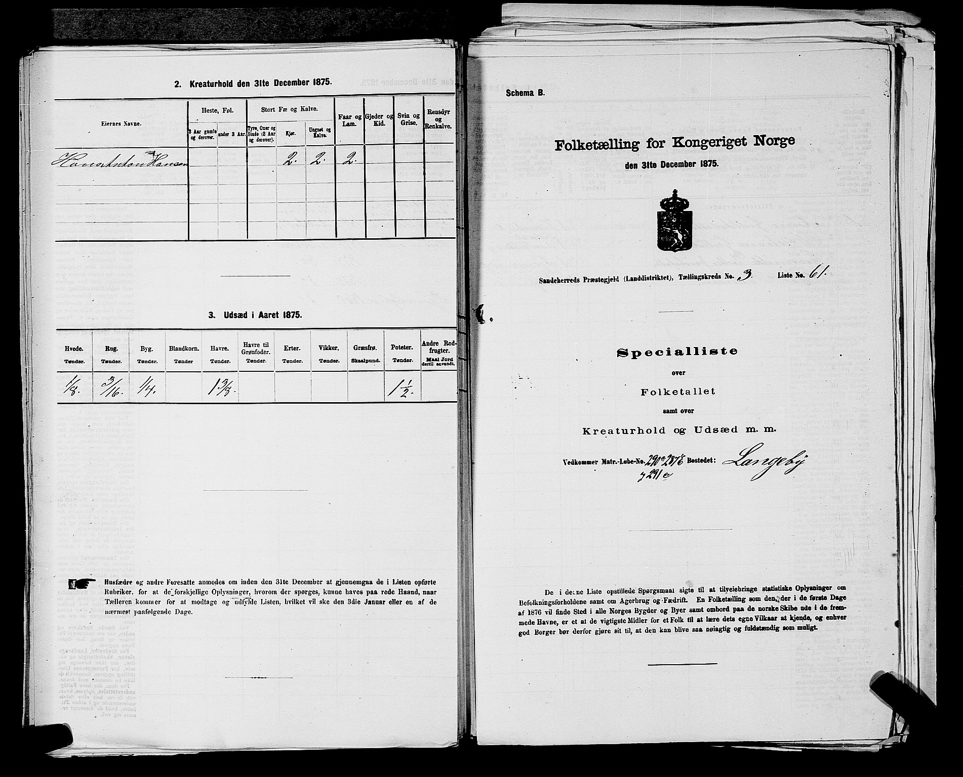 SAKO, 1875 census for 0724L Sandeherred/Sandeherred, 1875, p. 817