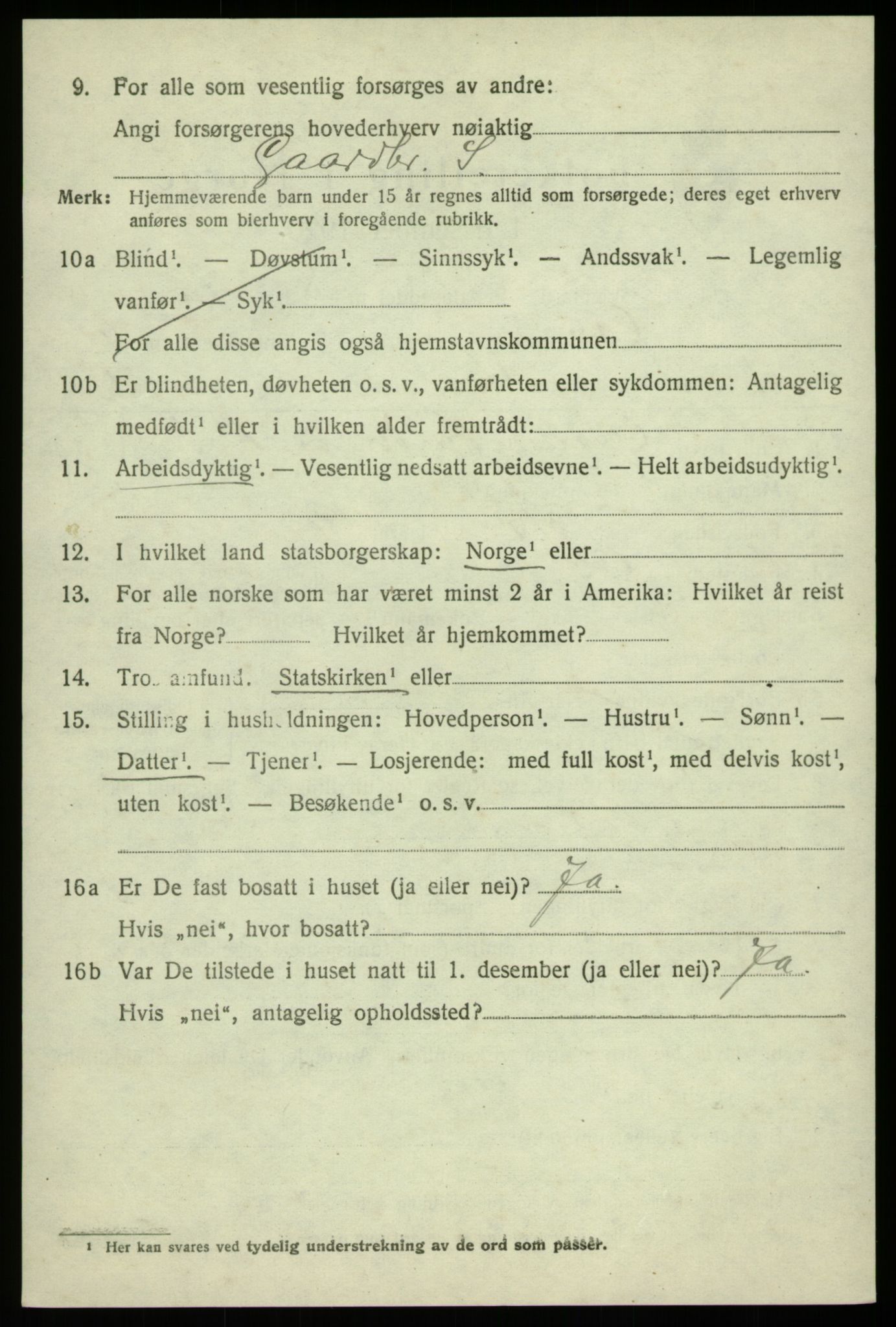 SAB, 1920 census for Os, 1920, p. 8767