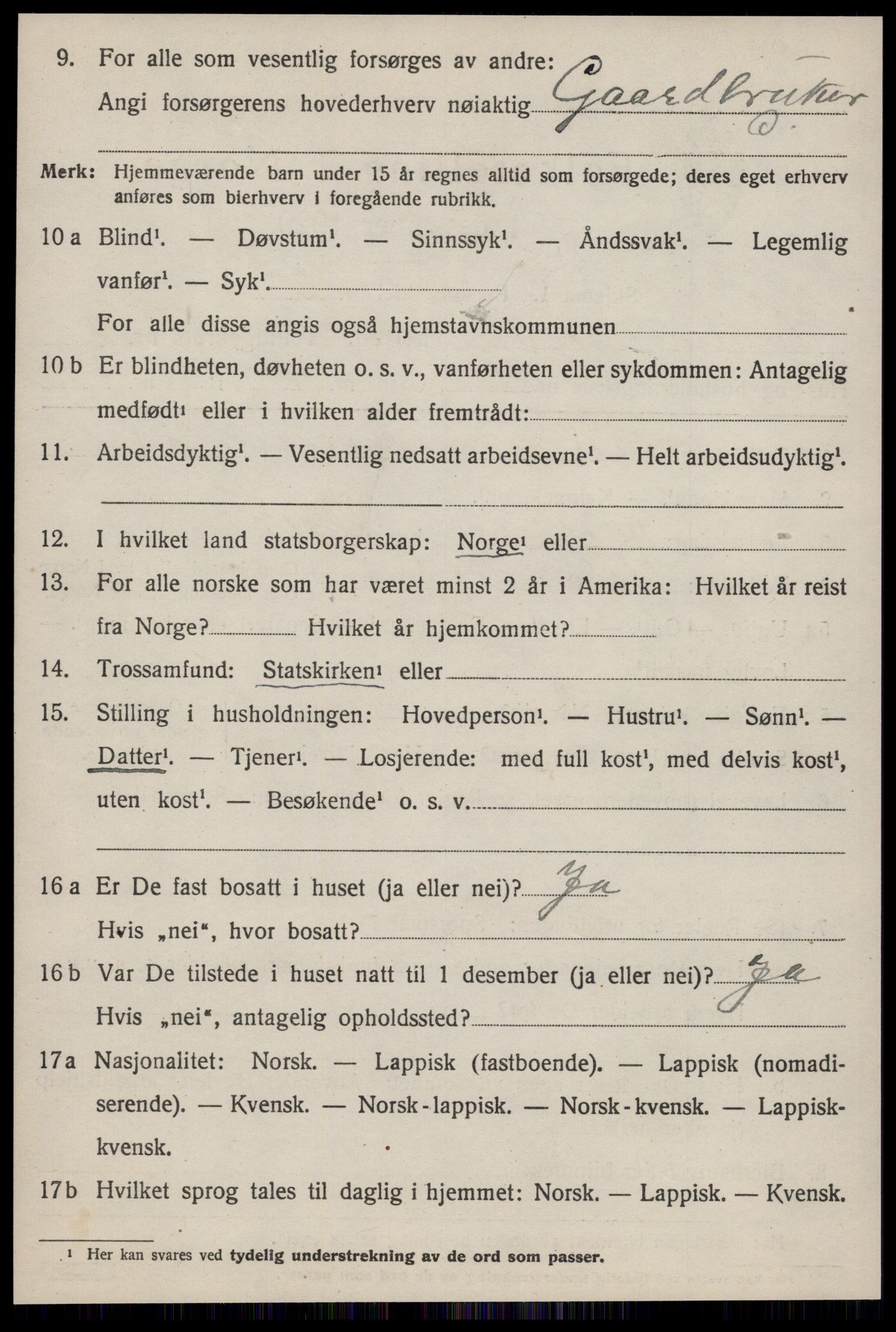 SAT, 1920 census for Hølonda, 1920, p. 542