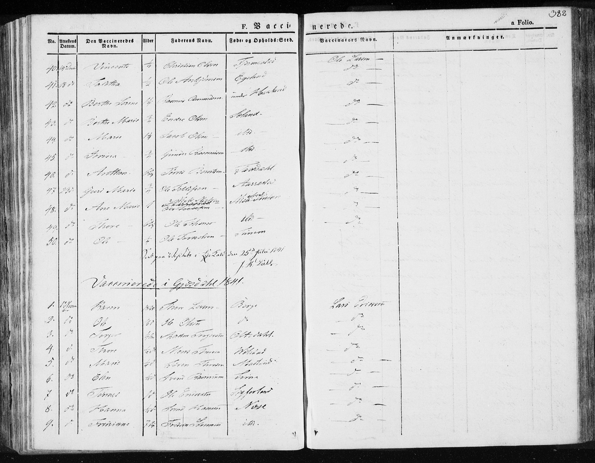 Lye sokneprestkontor, AV/SAST-A-101794/001/30BA/L0004: Parish register (official) no. A 4, 1826-1841, p. 382