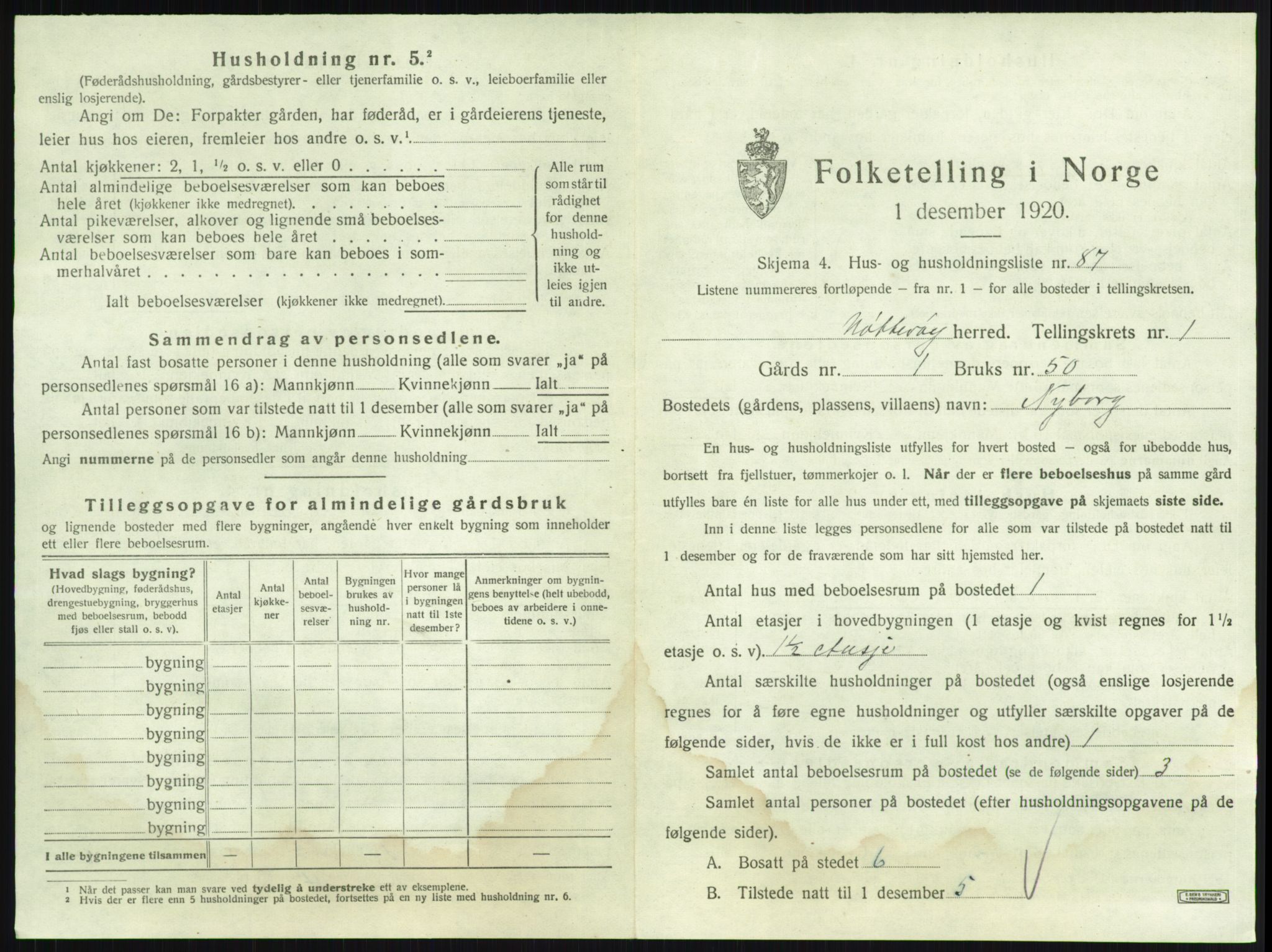 SAKO, 1920 census for Nøtterøy, 1920, p. 242