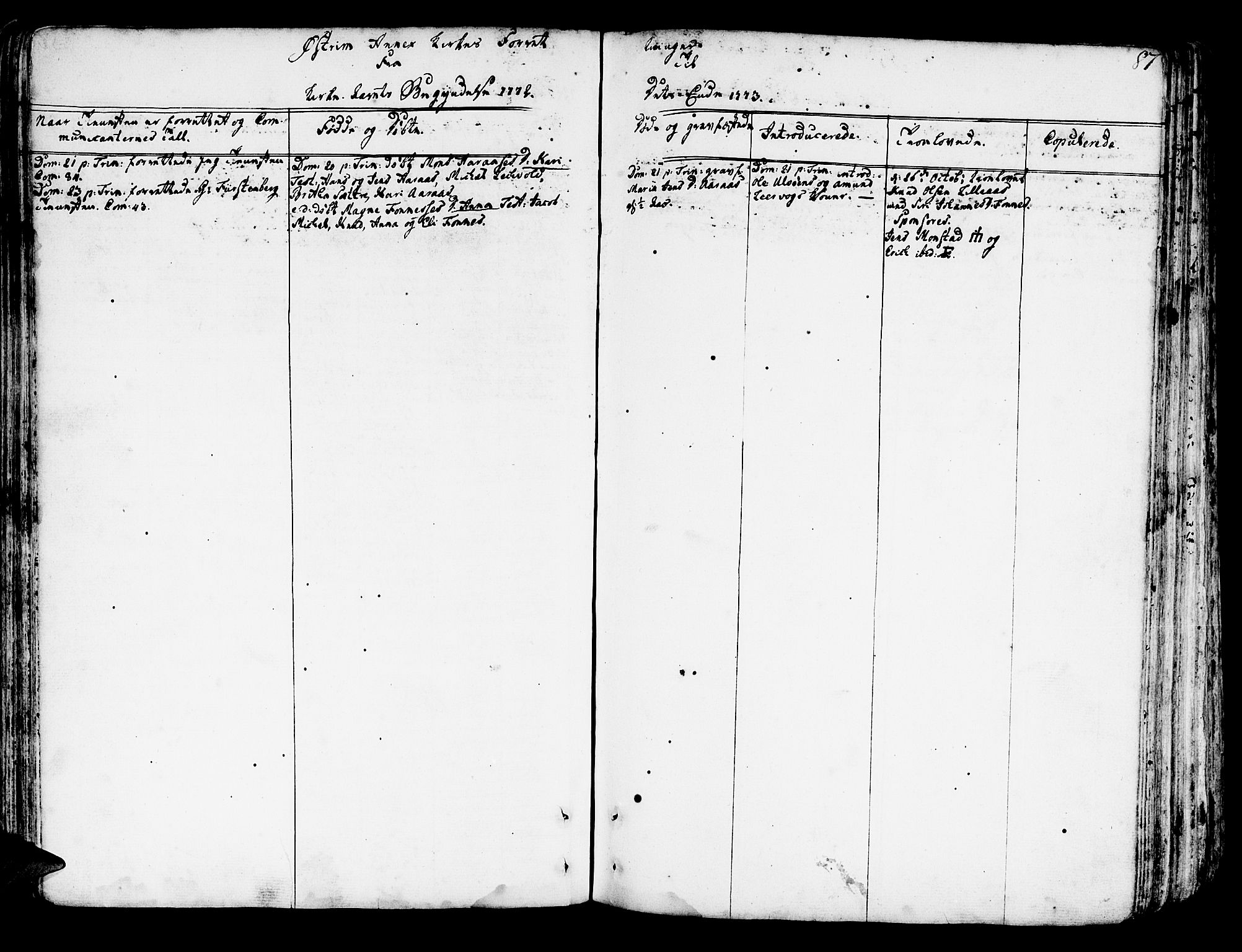 Lindås Sokneprestembete, AV/SAB-A-76701/H/Haa/Haaa/L0004: Parish register (official) no. A 4, 1764-1791, p. 87