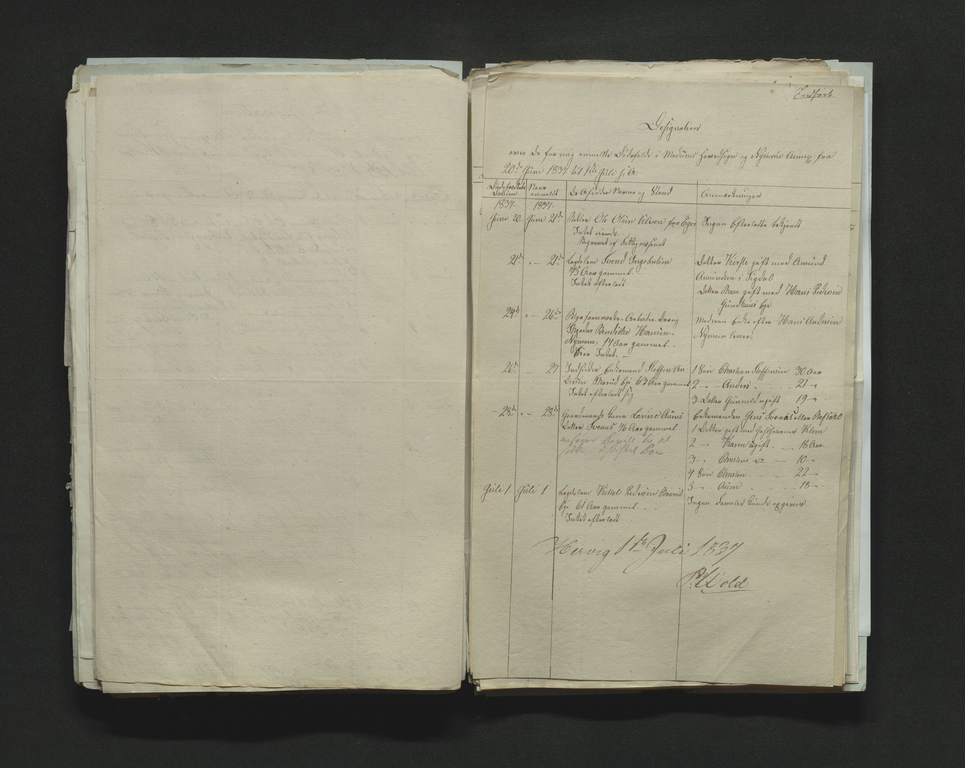 Eiker, Modum og Sigdal sorenskriveri, AV/SAKO-A-123/H/Ha/Hab/L0005: Dødsfallsmeldinger, 1837-1840