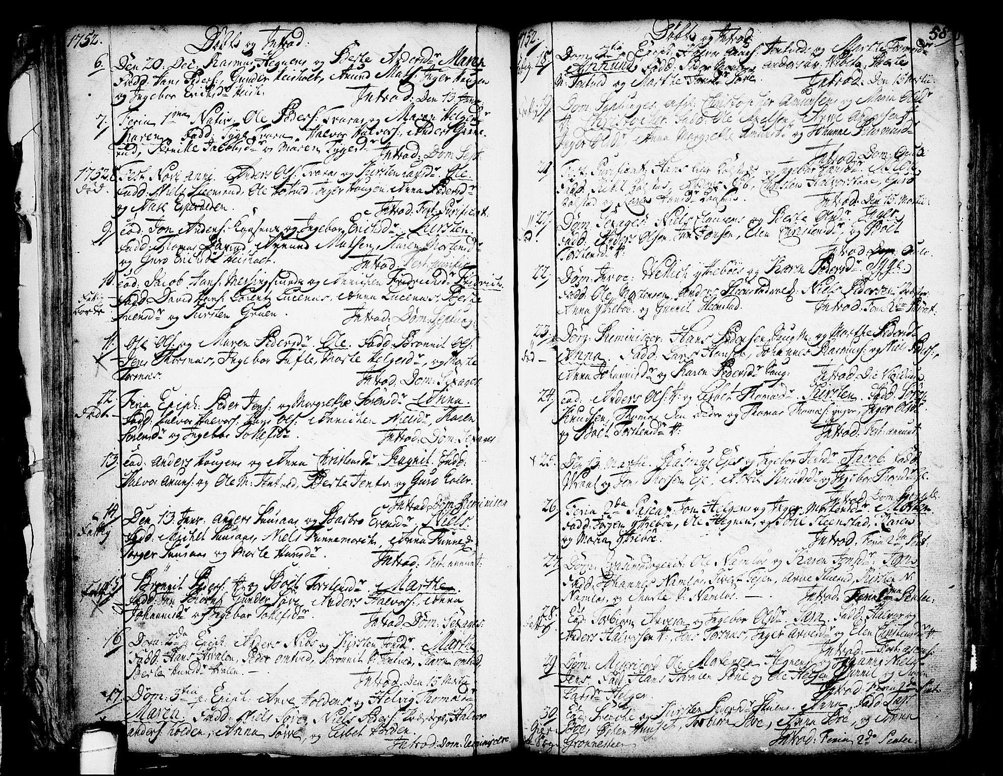 Holla kirkebøker, SAKO/A-272/F/Fa/L0001: Parish register (official) no. 1, 1717-1779, p. 58