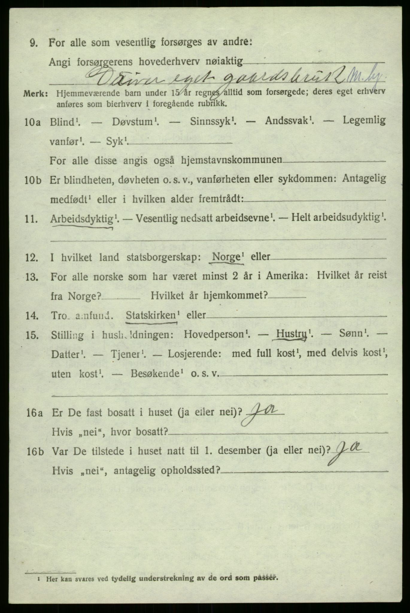 SAB, 1920 census for Naustdal, 1920, p. 1560