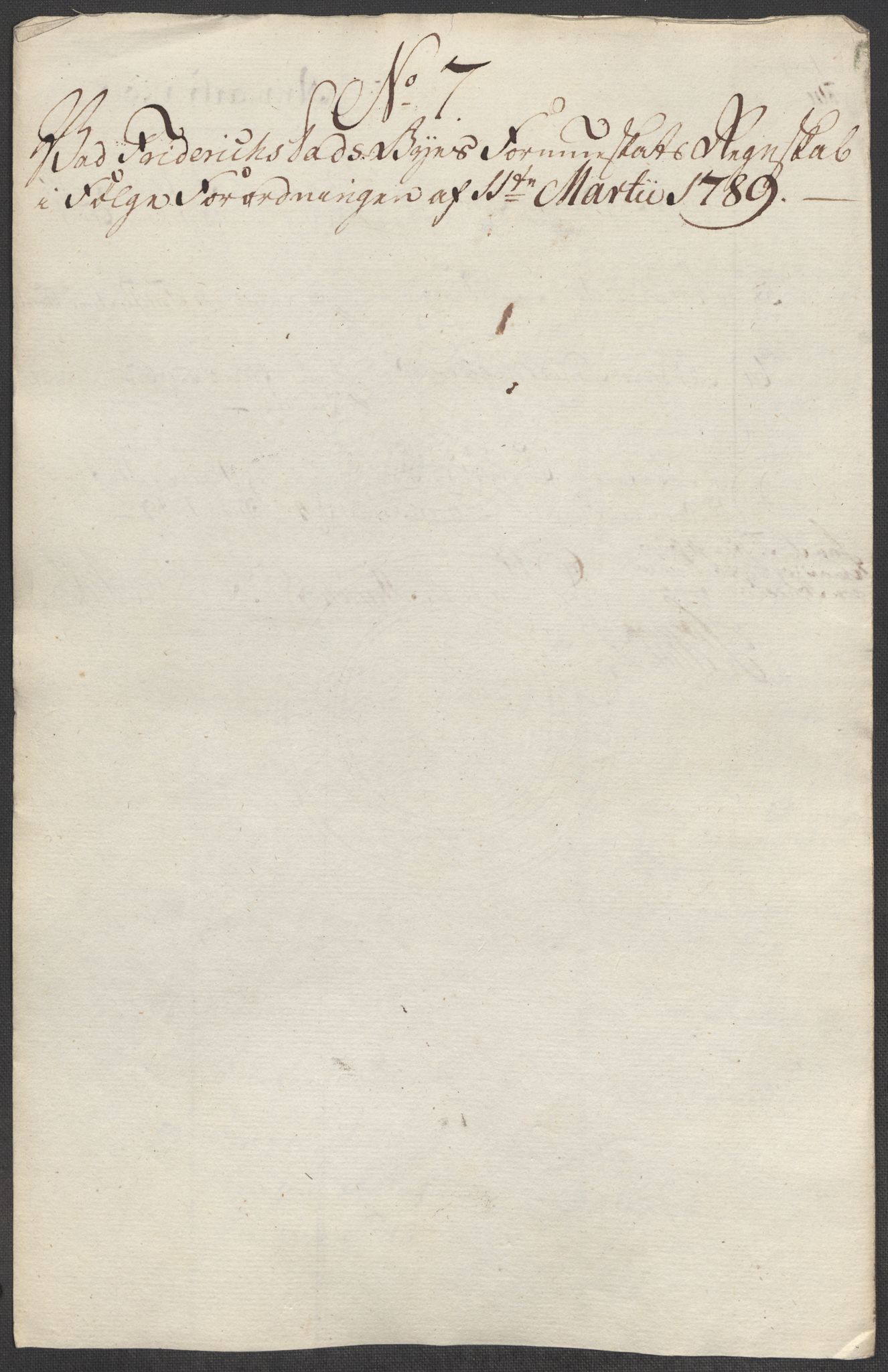Rentekammeret inntil 1814, Reviderte regnskaper, Mindre regnskaper, RA/EA-4068/Rf/Rfe/L0009: Fredrikstad. Fosen fogderi, 1789, p. 16