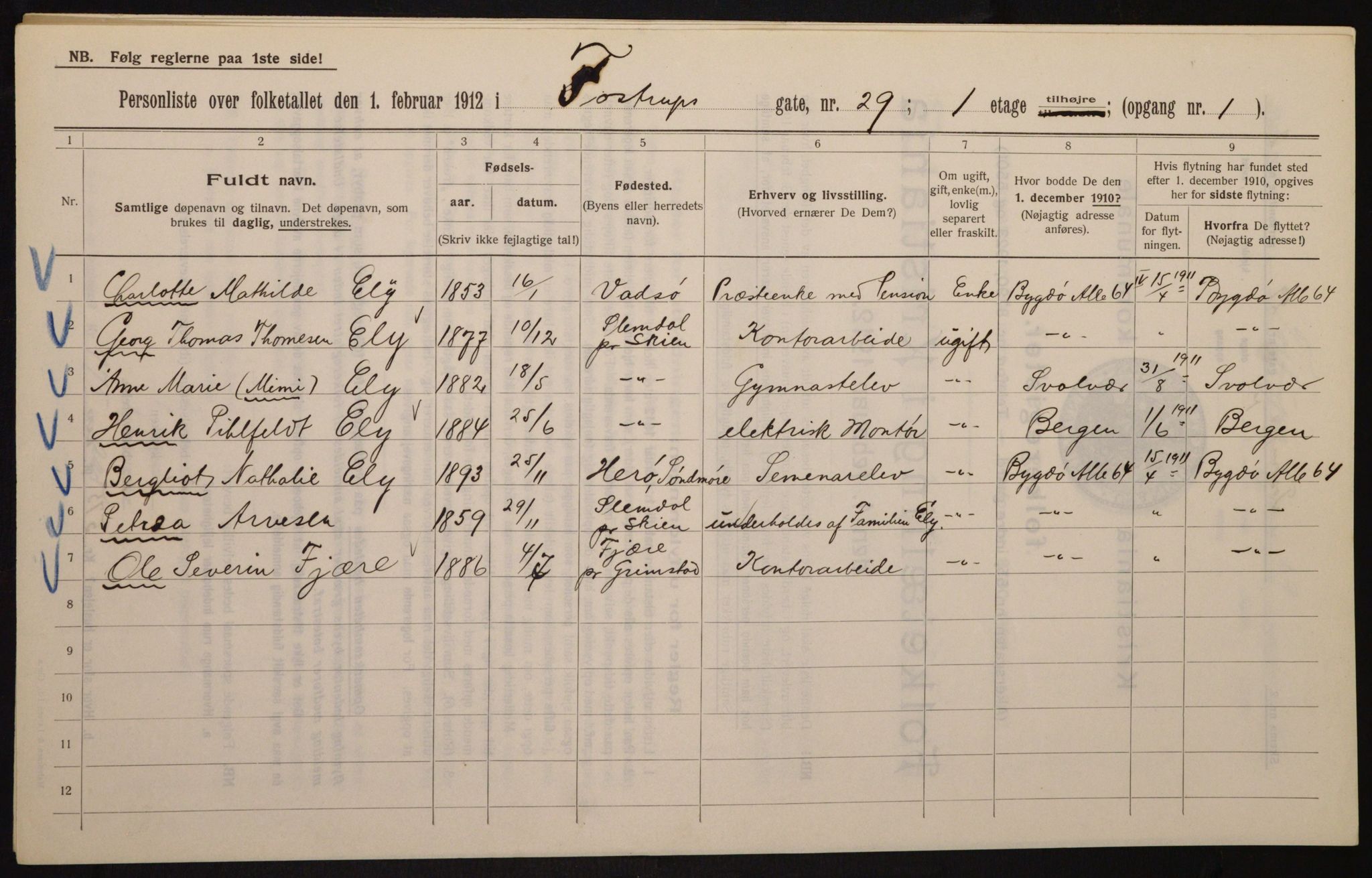 OBA, Municipal Census 1912 for Kristiania, 1912, p. 115353