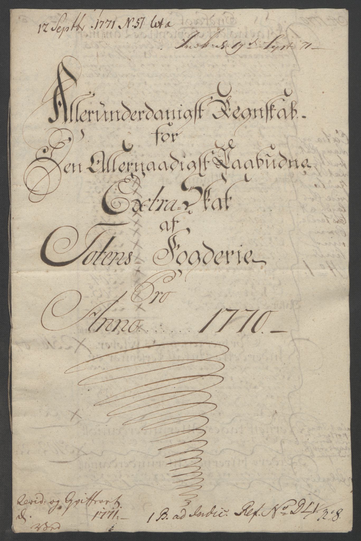 Rentekammeret inntil 1814, Reviderte regnskaper, Fogderegnskap, RA/EA-4092/R19/L1399: Fogderegnskap Toten, Hadeland og Vardal, 1762-1783, p. 201