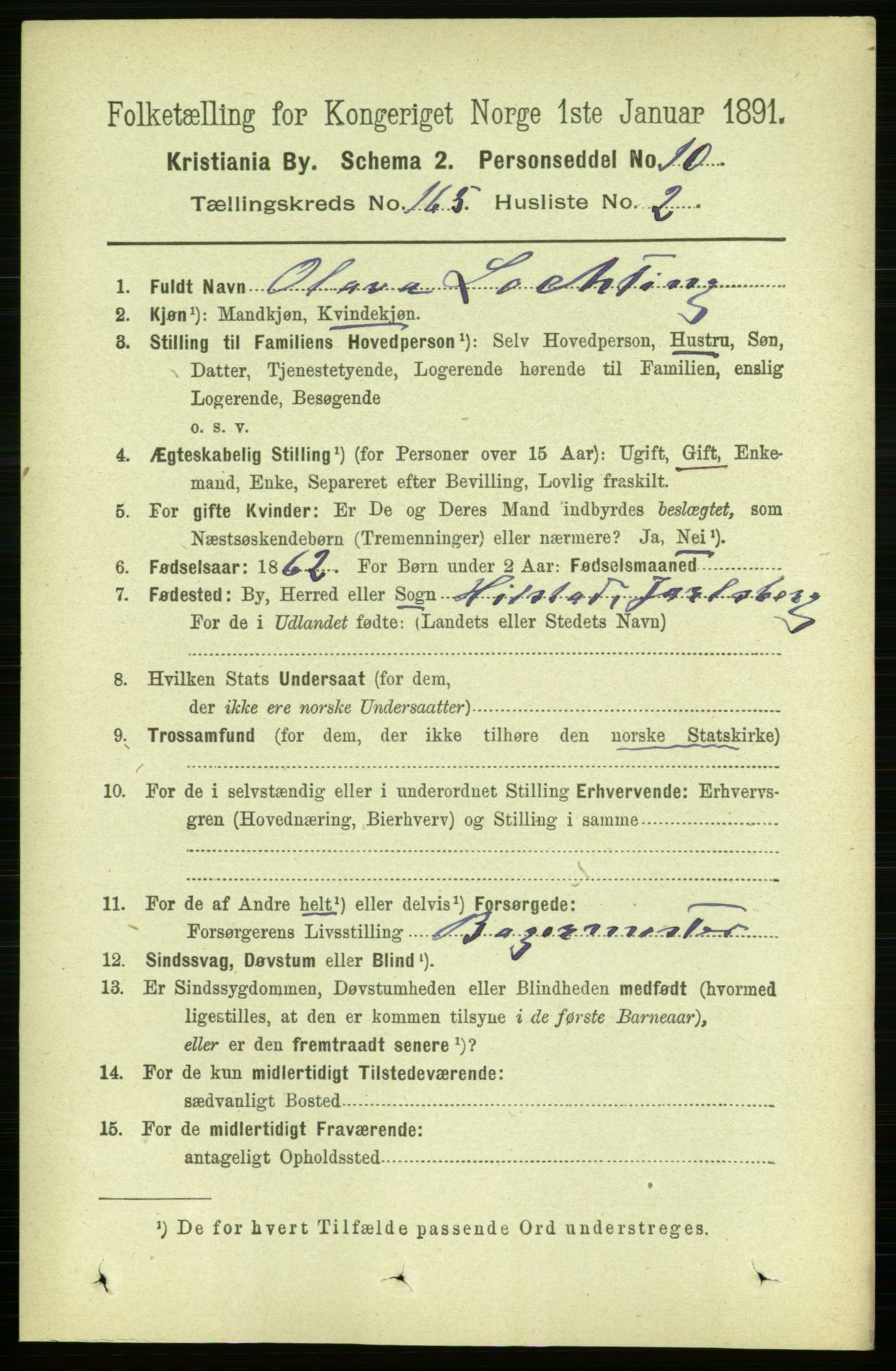 RA, 1891 census for 0301 Kristiania, 1891, p. 95388