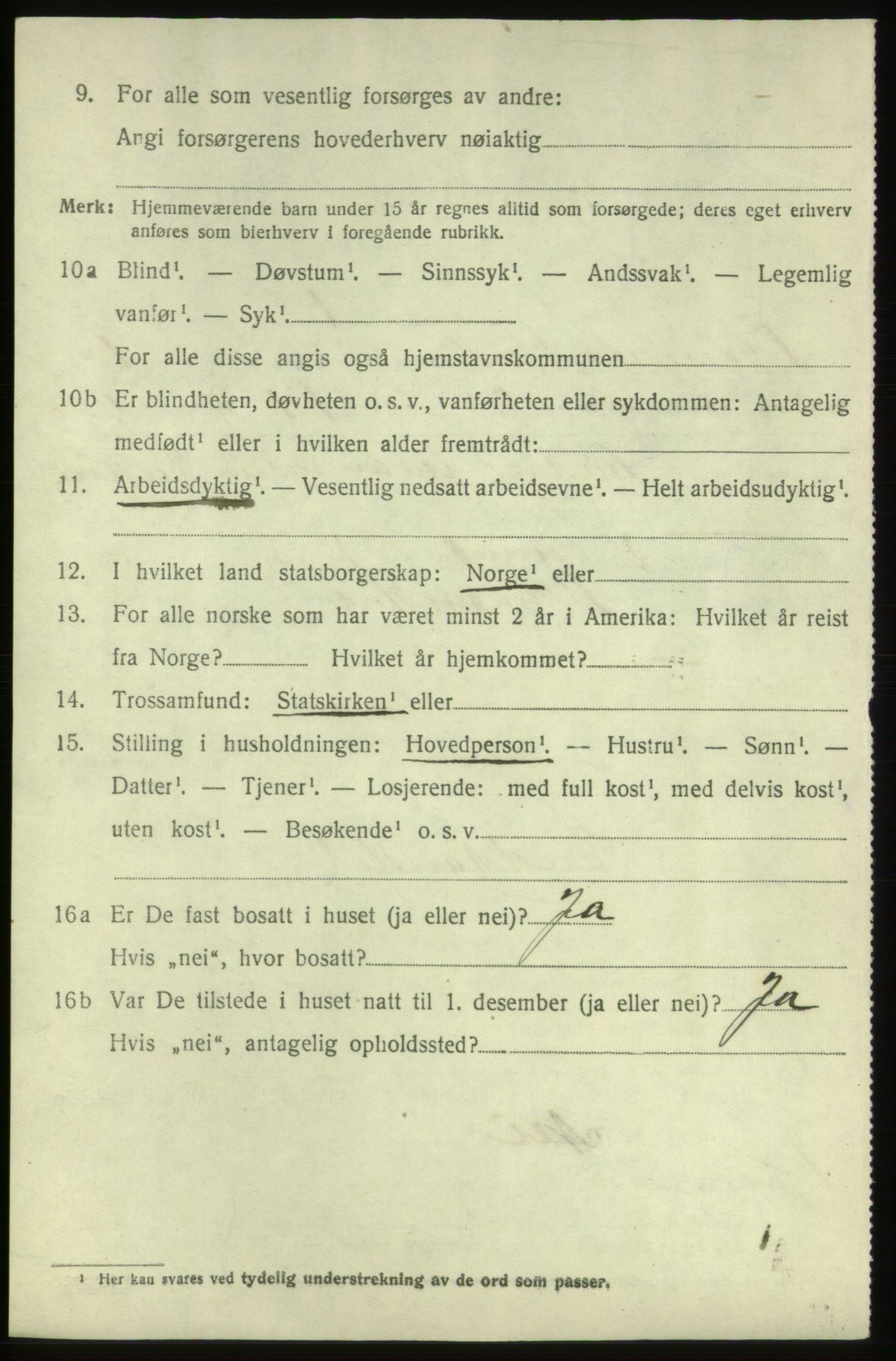 SAB, 1920 census for Bremnes, 1920, p. 7589