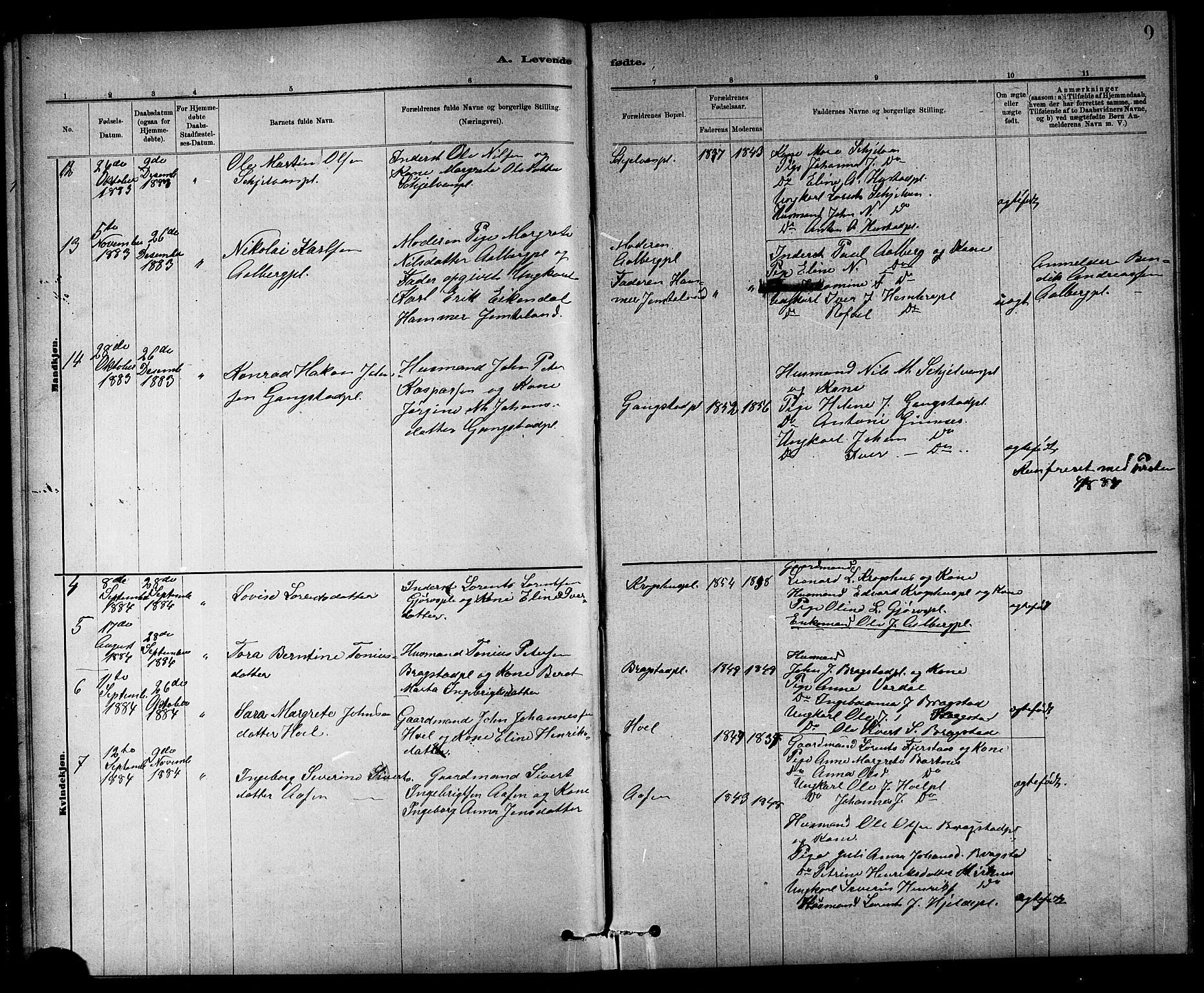 Ministerialprotokoller, klokkerbøker og fødselsregistre - Nord-Trøndelag, AV/SAT-A-1458/732/L0318: Parish register (copy) no. 732C02, 1881-1911, p. 9