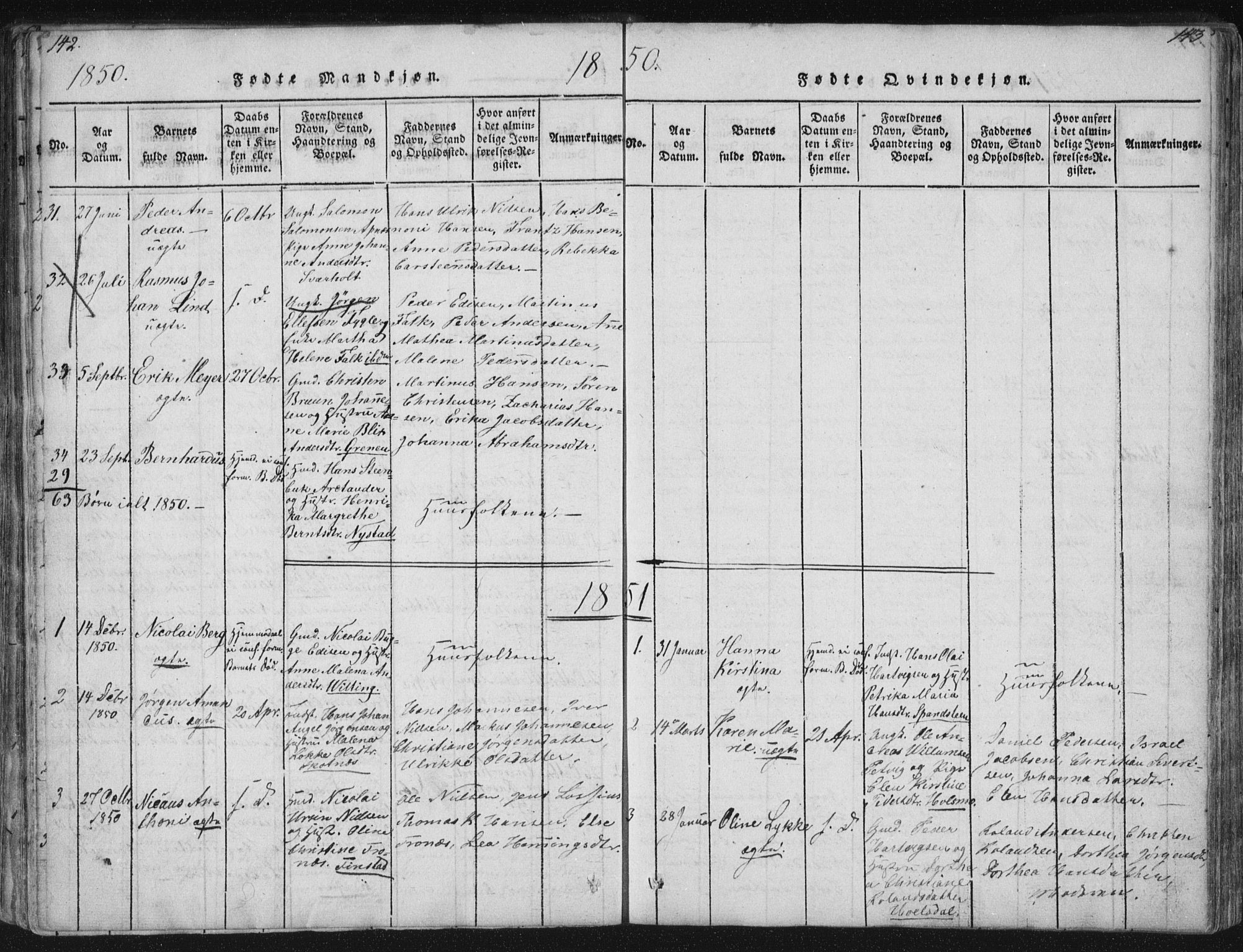 Ministerialprotokoller, klokkerbøker og fødselsregistre - Nordland, SAT/A-1459/881/L1164: Parish register (copy) no. 881C01, 1818-1853, p. 142-143