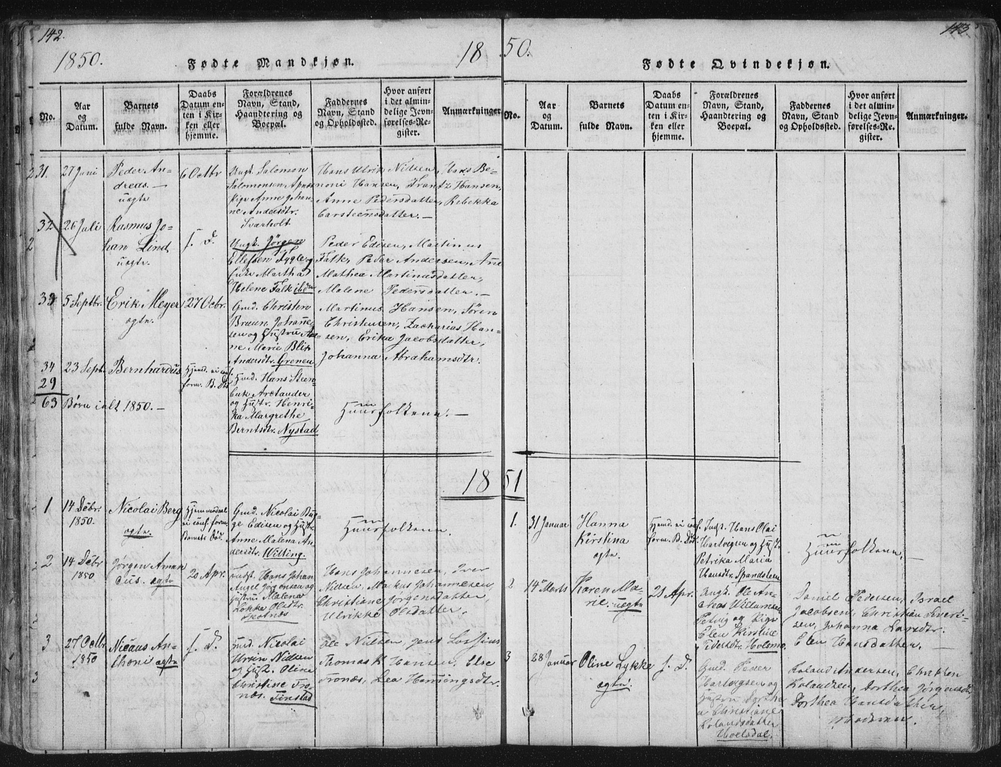 Ministerialprotokoller, klokkerbøker og fødselsregistre - Nordland, AV/SAT-A-1459/881/L1164: Parish register (copy) no. 881C01, 1818-1853, p. 142-143