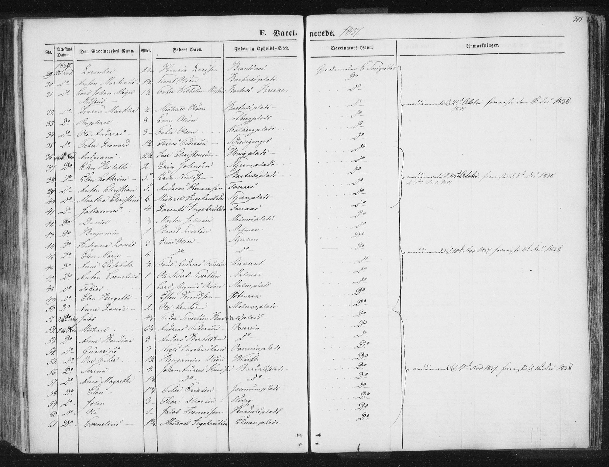 Ministerialprotokoller, klokkerbøker og fødselsregistre - Nord-Trøndelag, SAT/A-1458/741/L0392: Parish register (official) no. 741A06, 1836-1848, p. 313