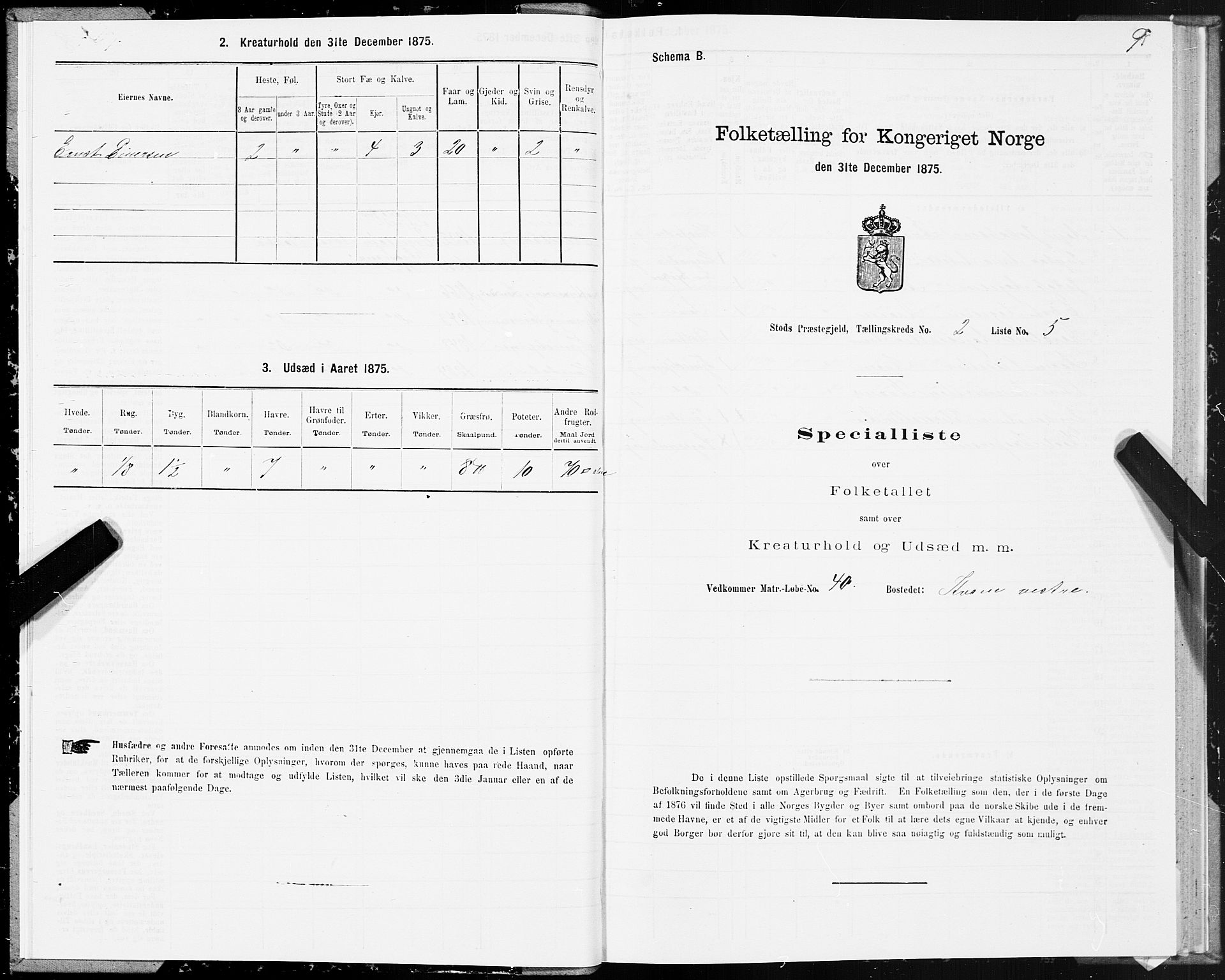 SAT, 1875 census for 1734P Stod, 1875, p. 2009