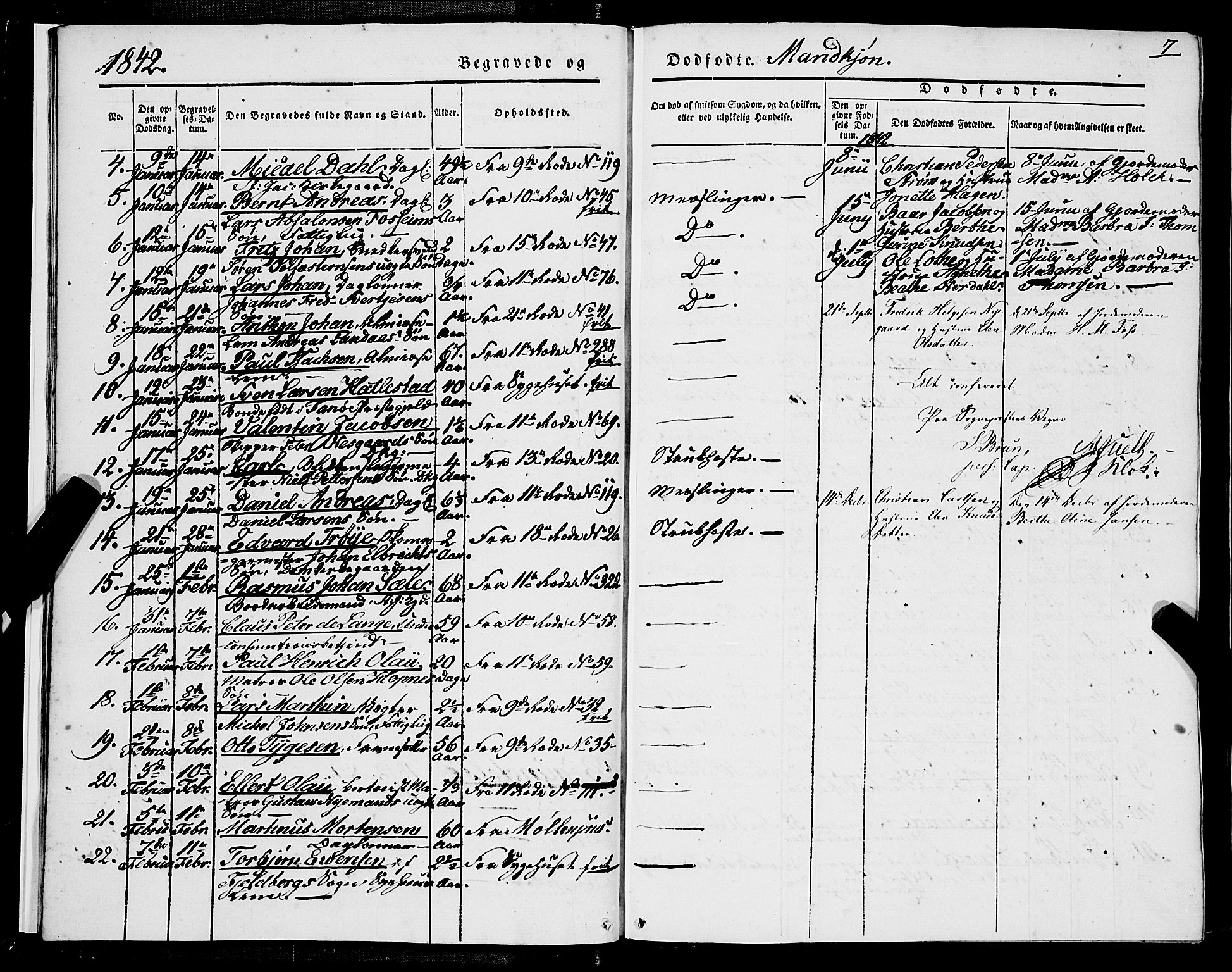 Domkirken sokneprestembete, AV/SAB-A-74801/H/Haa/L0040: Parish register (official) no. E 1, 1841-1853, p. 7