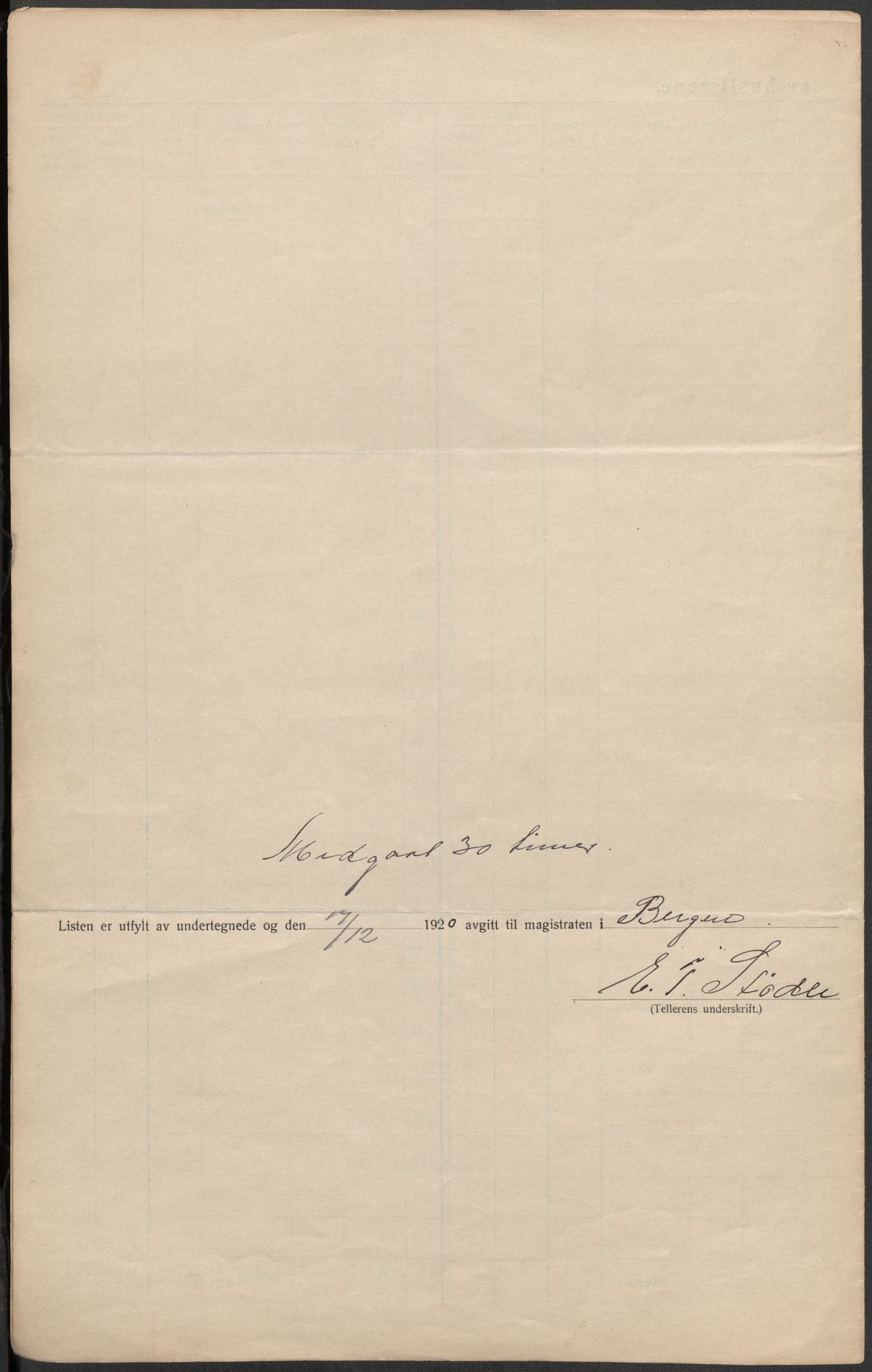 SAB, 1920 census for Bergen, 1920, p. 18