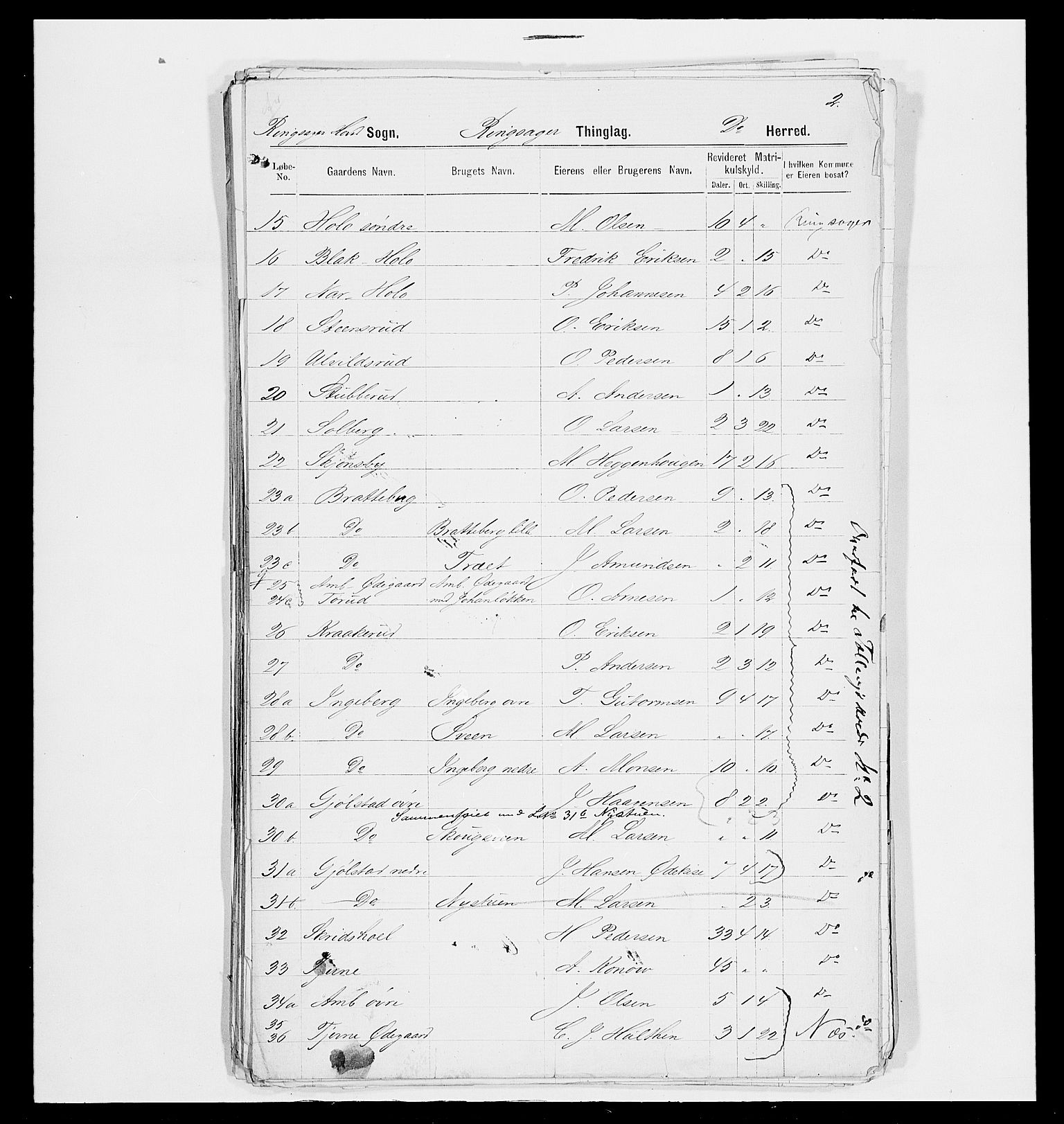 SAH, 1875 census for 0412P Ringsaker, 1875, p. 122