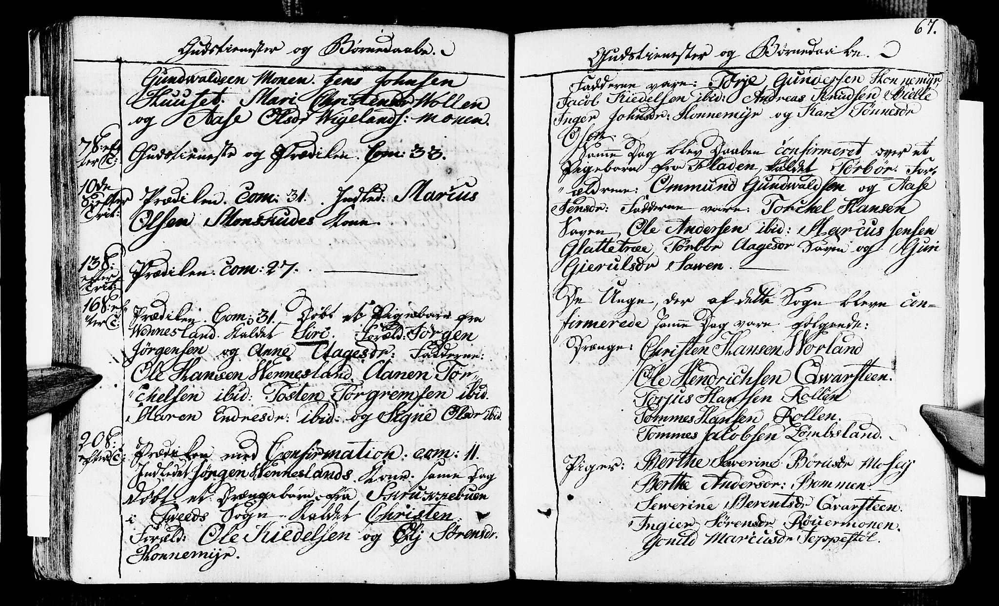 Vennesla sokneprestkontor, AV/SAK-1111-0045/Fa/Fab/L0002: Parish register (official) no. A 2, 1794-1834, p. 67