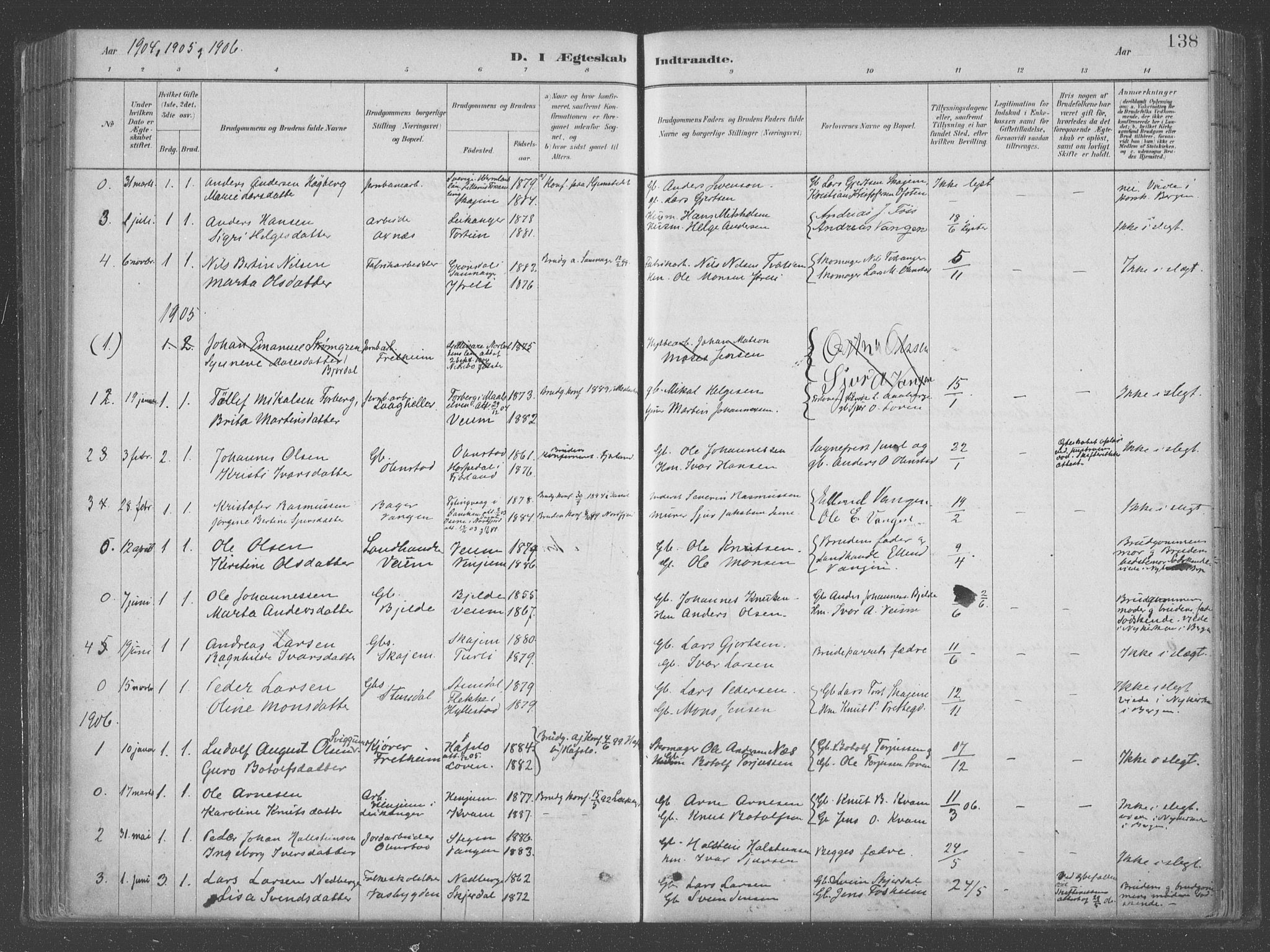 Aurland sokneprestembete, AV/SAB-A-99937/H/Ha/Hab/L0001: Parish register (official) no. B  1, 1880-1909, p. 138