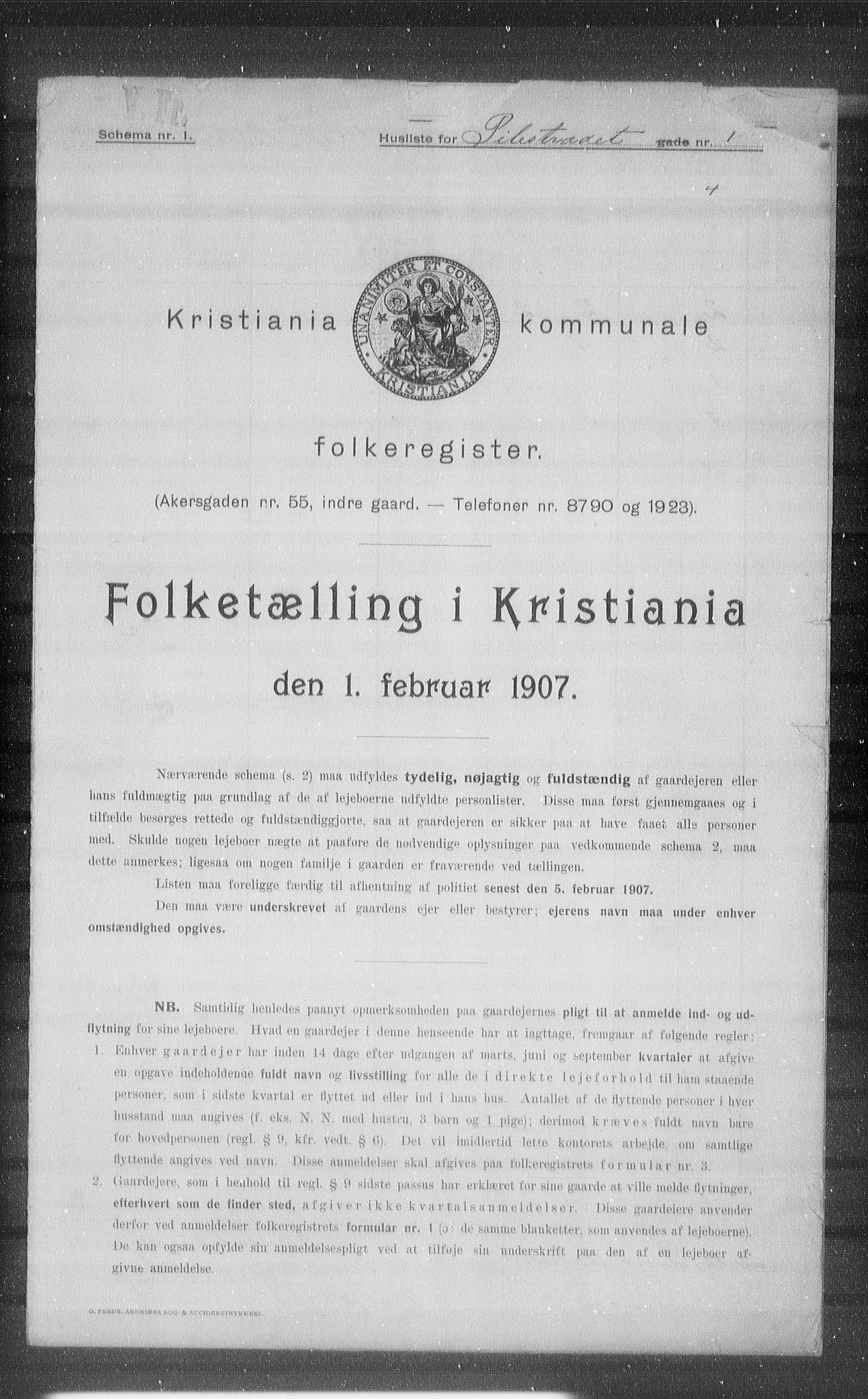 OBA, Municipal Census 1907 for Kristiania, 1907, p. 40341