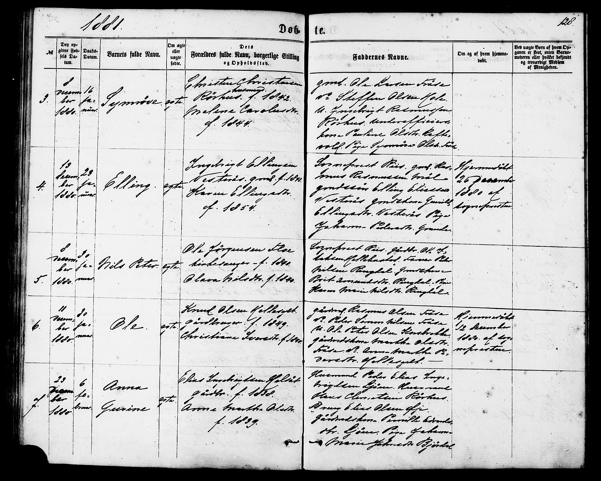 Ministerialprotokoller, klokkerbøker og fødselsregistre - Møre og Romsdal, SAT/A-1454/517/L0226: Parish register (official) no. 517A06, 1862-1881, p. 128