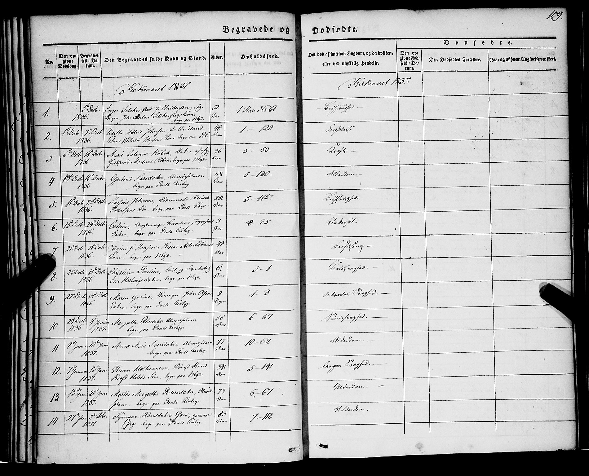 Nykirken Sokneprestembete, AV/SAB-A-77101/H/Haa/L0041: Parish register (official) no. E 1, 1833-1850, p. 109