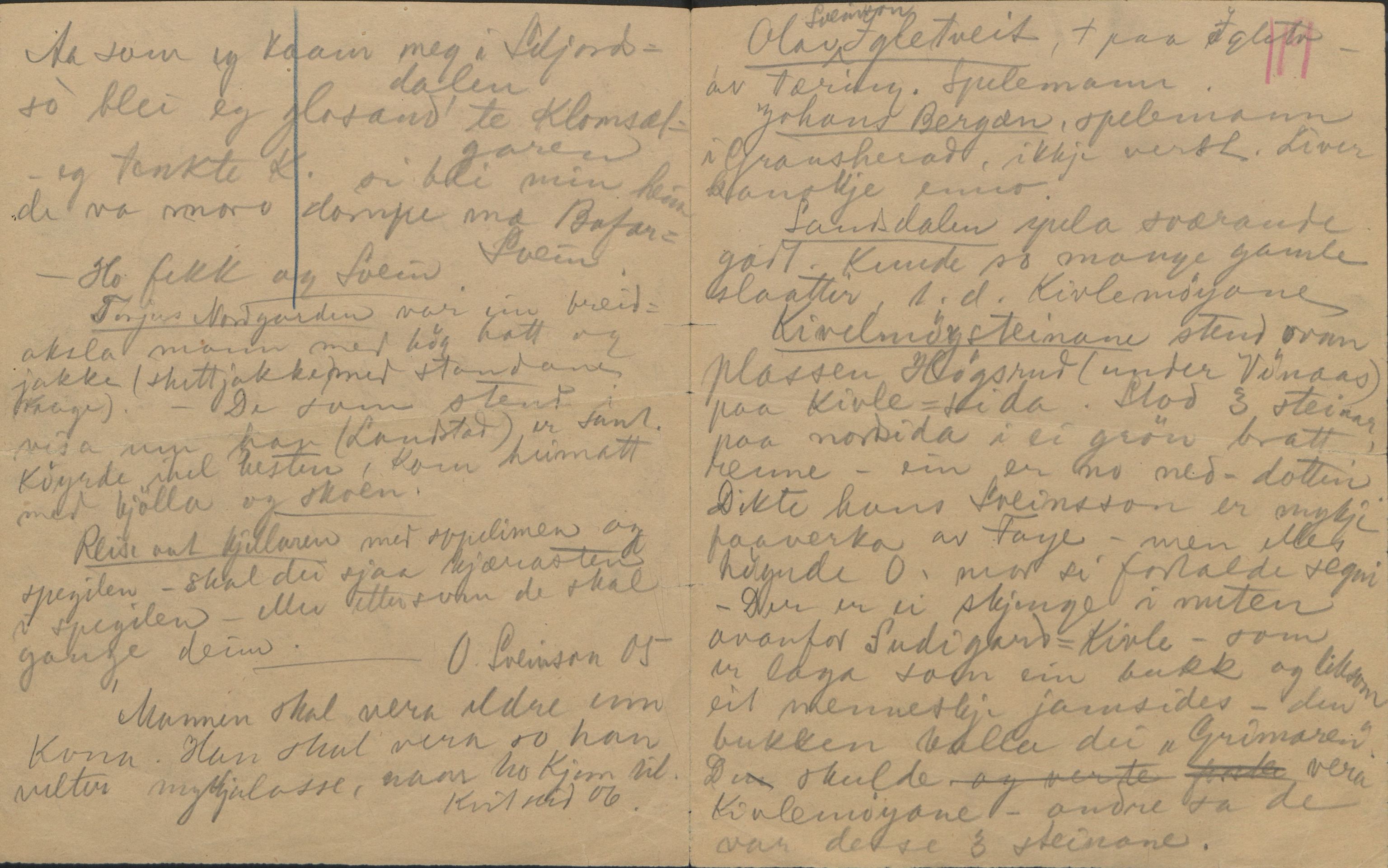 Rikard Berge, TEMU/TGM-A-1003/F/L0004/0053: 101-159 / 157 Manuskript, notatar, brev o.a. Nokre leiker, manuskript, 1906-1908, p. 118-119