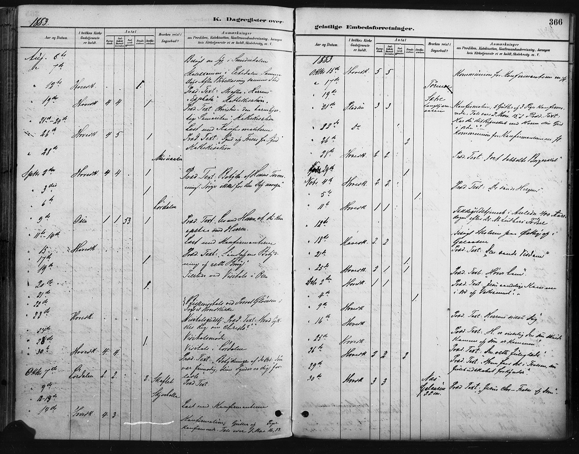 Trysil prestekontor, AV/SAH-PREST-046/H/Ha/Haa/L0009: Parish register (official) no. 9, 1881-1897, p. 366