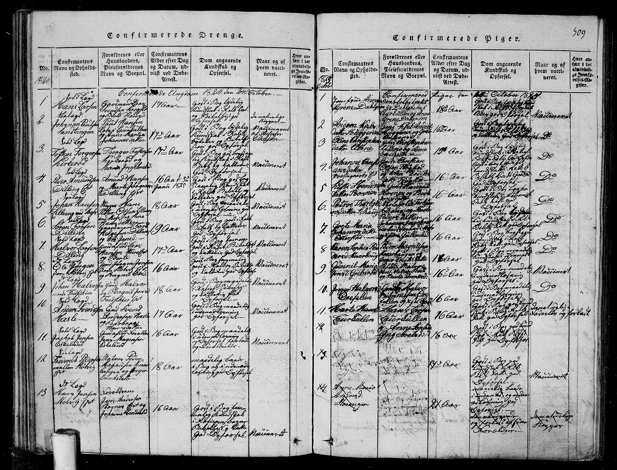 Rygge prestekontor Kirkebøker, SAO/A-10084b/G/Ga/L0001: Parish register (copy) no. 1, 1814-1871, p. 508-509
