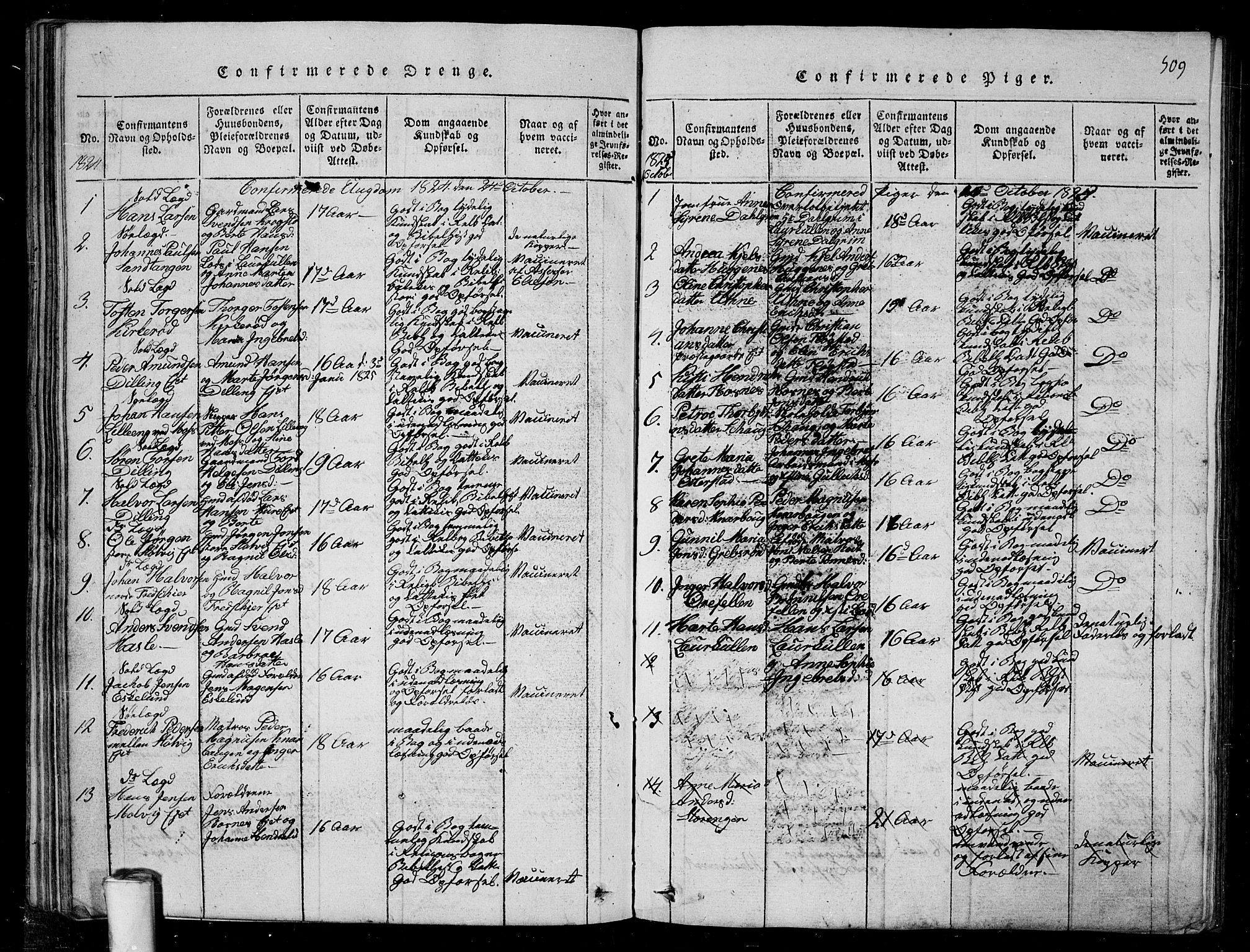 Rygge prestekontor Kirkebøker, AV/SAO-A-10084b/G/Ga/L0001: Parish register (copy) no. 1, 1814-1871, p. 508-509