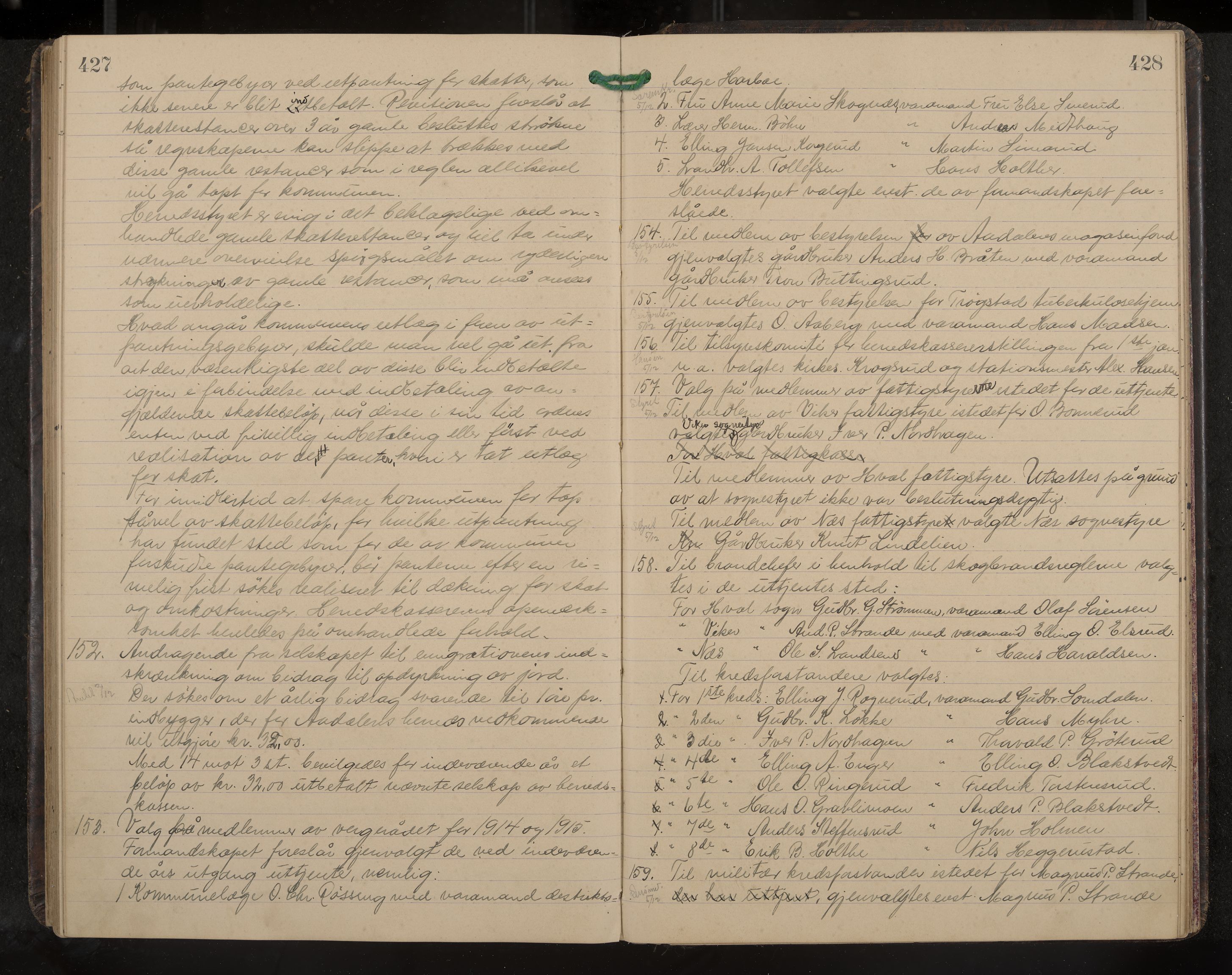 Ådal formannskap og sentraladministrasjon, IKAK/0614021/A/Aa/L0003: Møtebok, 1907-1914, p. 427-428