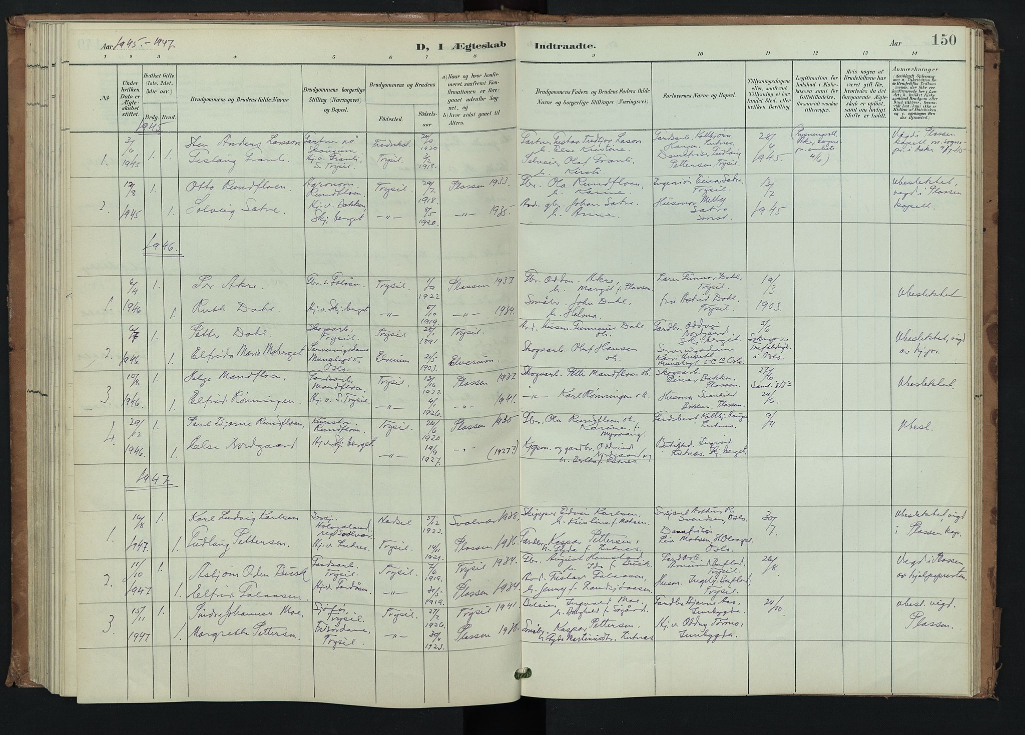 Trysil prestekontor, AV/SAH-PREST-046/H/Ha/Hab/L0008: Parish register (copy) no. 8, 1900-1950, p. 150