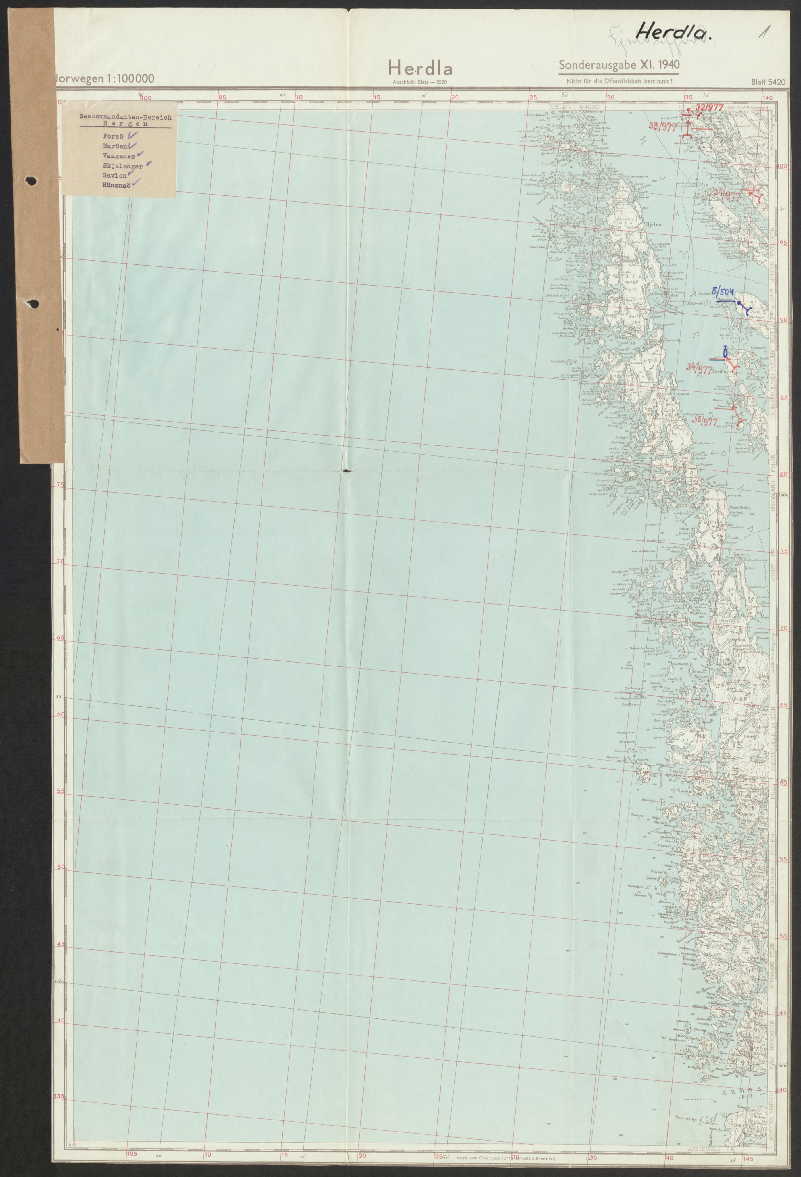 Forsvaret, Generalinspektør og sjefen for Kystartilleriet, AV/RA-RAFA-2045/F/Fa/L0016: Tyske oversiktskarter over festningsanlegg, 1940-1945, p. 270