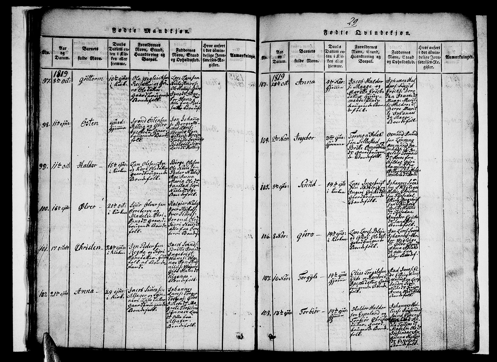 Ullensvang sokneprestembete, AV/SAB-A-78701/H/Hab: Parish register (copy) no. A 3, 1817-1825, p. 29