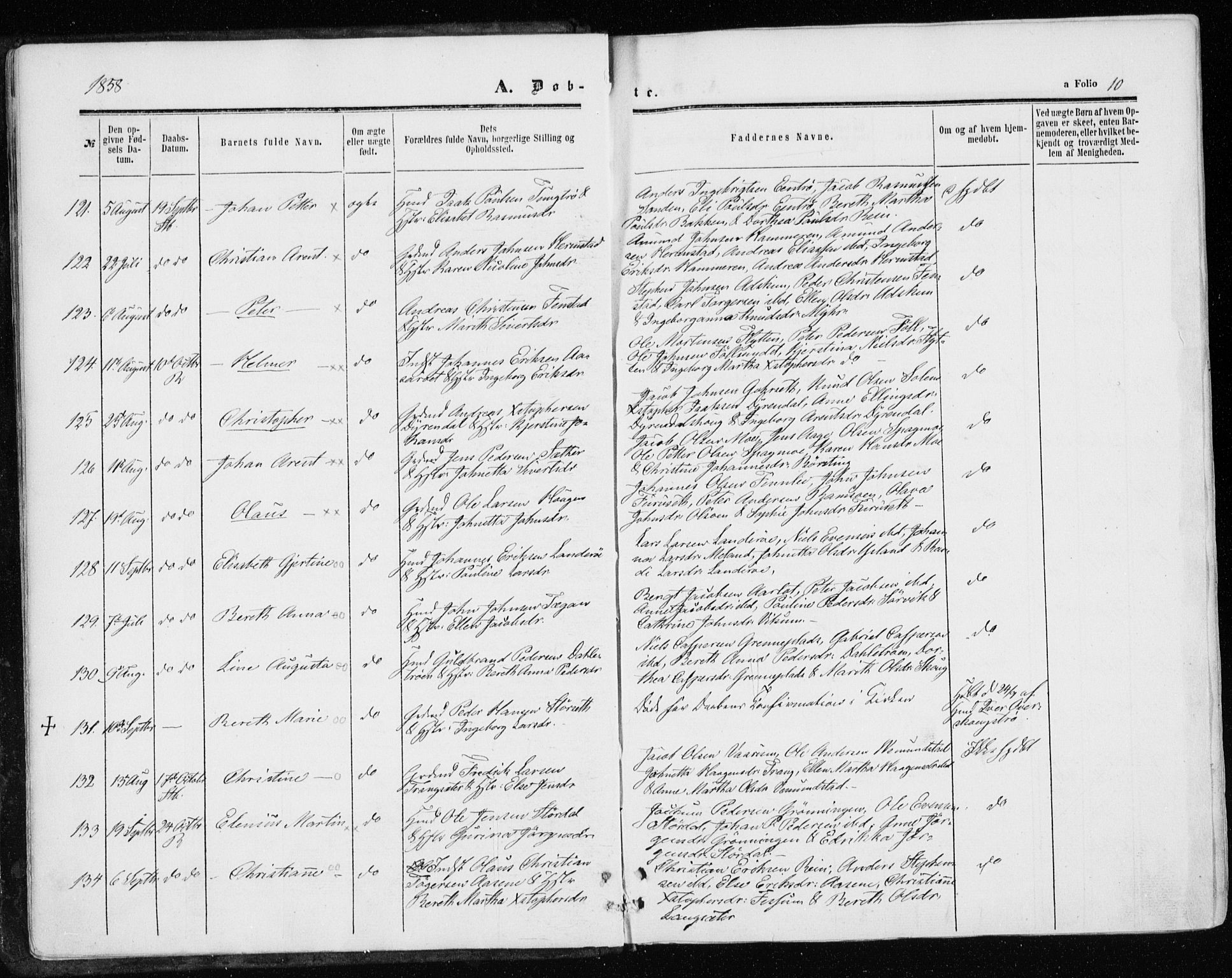 Ministerialprotokoller, klokkerbøker og fødselsregistre - Sør-Trøndelag, AV/SAT-A-1456/646/L0612: Parish register (official) no. 646A10, 1858-1869, p. 10