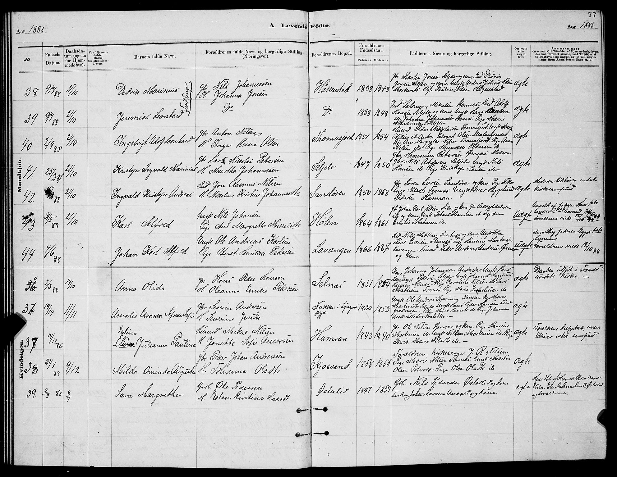 Balsfjord sokneprestembete, AV/SATØ-S-1303/G/Ga/L0007klokker: Parish register (copy) no. 7, 1878-1889, p. 77