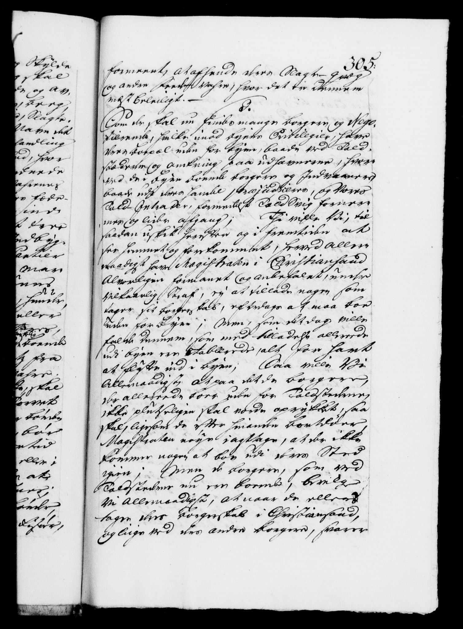 Danske Kanselli 1572-1799, RA/EA-3023/F/Fc/Fca/Fcaa/L0030: Norske registre, 1737-1738, p. 305a