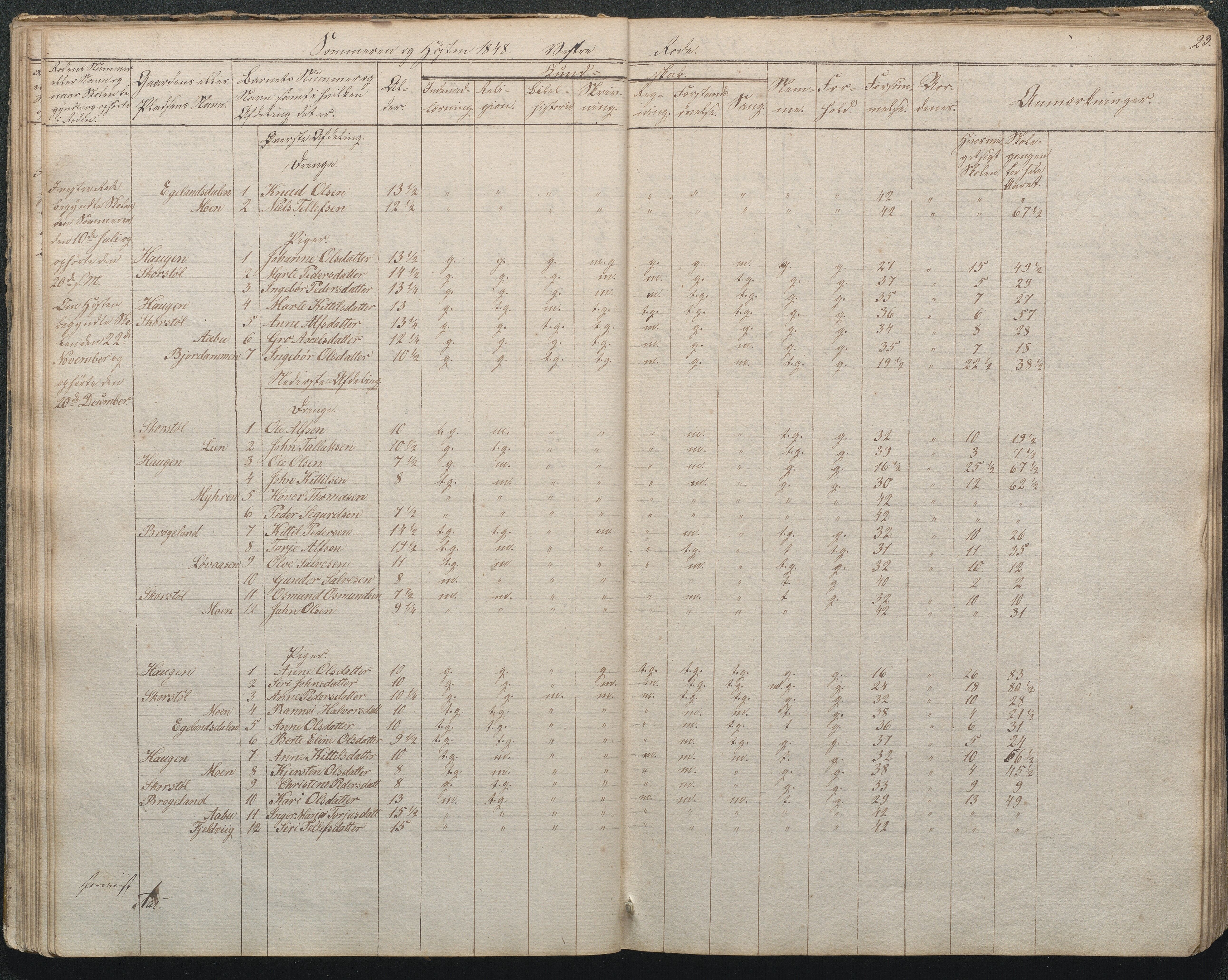 Gjerstad Kommune, Gjerstad Skole, AAKS/KA0911-550a/F02/L0002: Skolejournal/protokoll 7.skoledistrikt, 1844-1886, p. 23