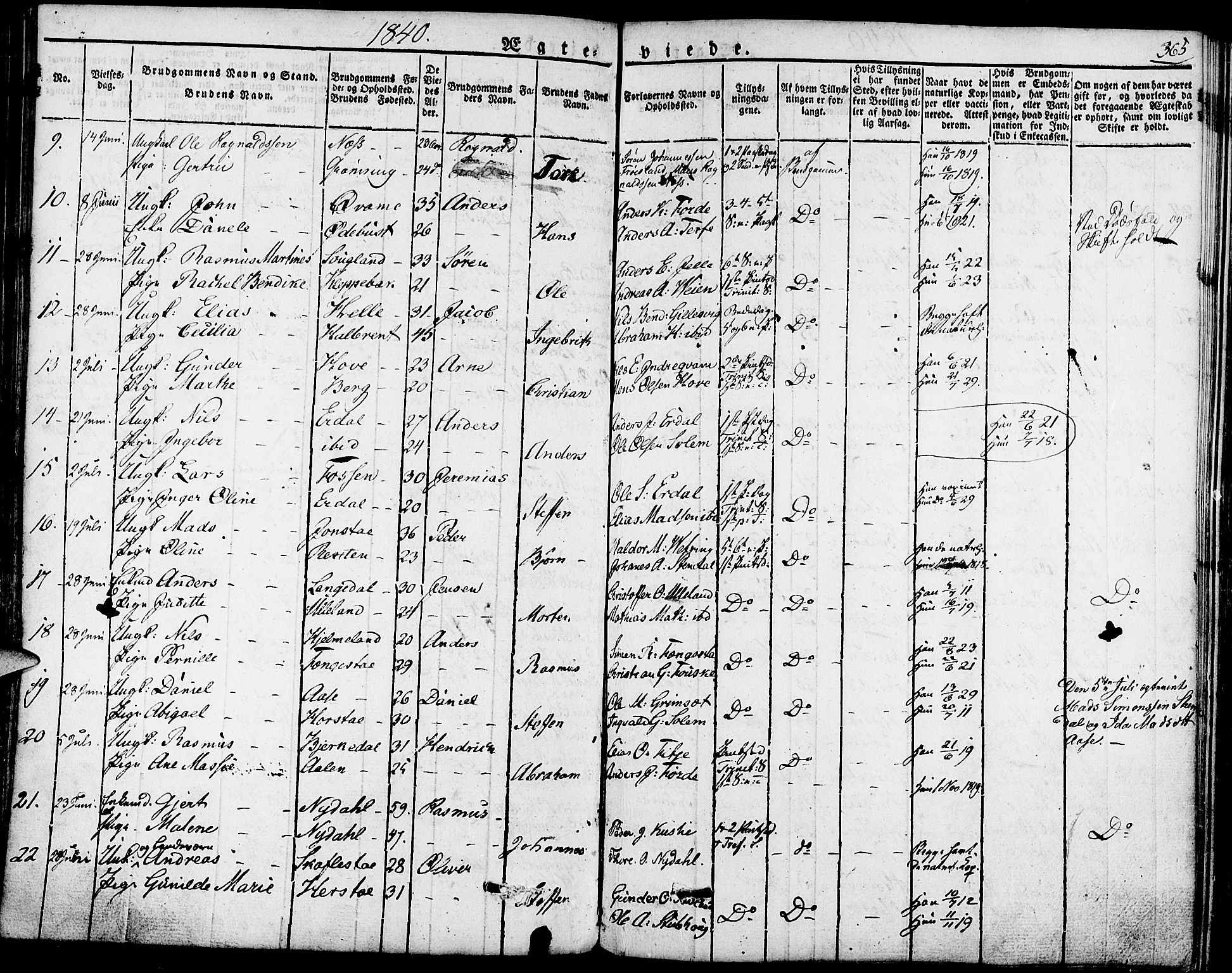 Førde sokneprestembete, AV/SAB-A-79901/H/Haa/Haaa/L0006: Parish register (official) no. A 6, 1821-1842, p. 365