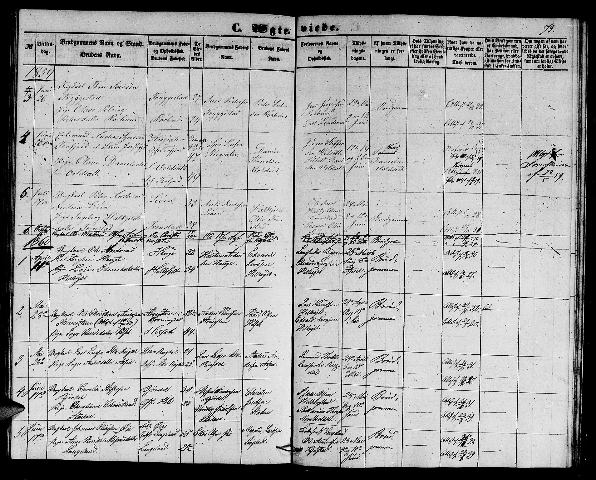 Ministerialprotokoller, klokkerbøker og fødselsregistre - Møre og Romsdal, SAT/A-1454/517/L0228: Parish register (copy) no. 517C01, 1854-1865, p. 73