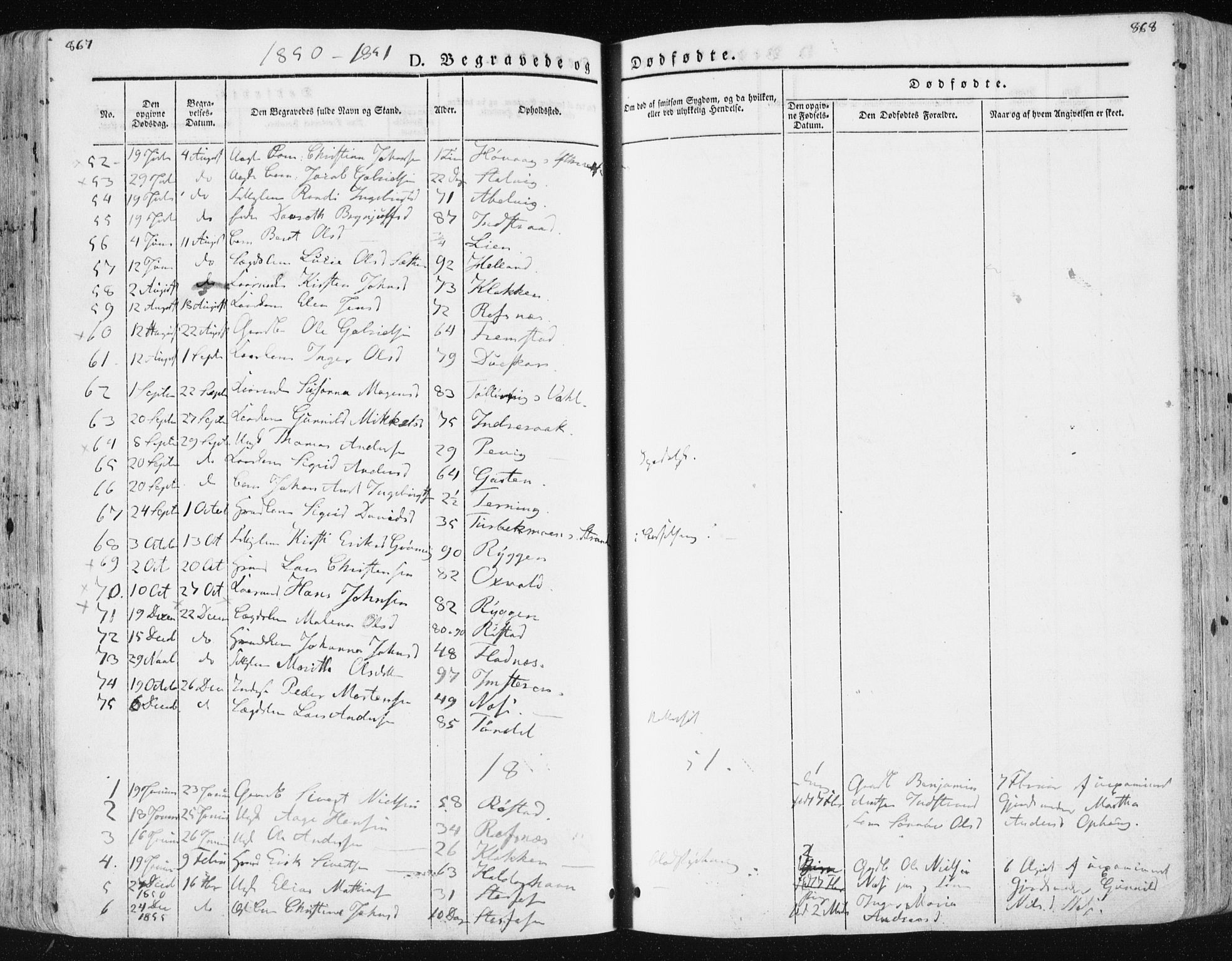 Ministerialprotokoller, klokkerbøker og fødselsregistre - Sør-Trøndelag, SAT/A-1456/659/L0736: Parish register (official) no. 659A06, 1842-1856, p. 867-868