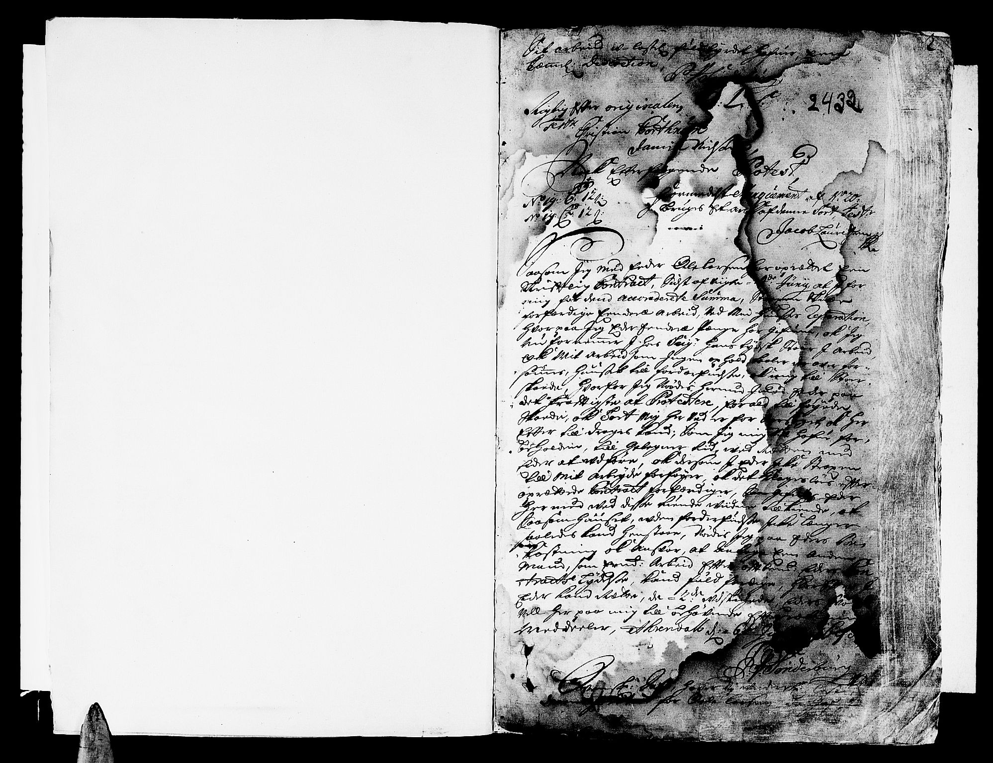 Nedenes sorenskriveri før 1824, SAK/1221-0007/F/Fa/L0010: Tingbok med register nr 6, 1698-1701, p. 1b-2a