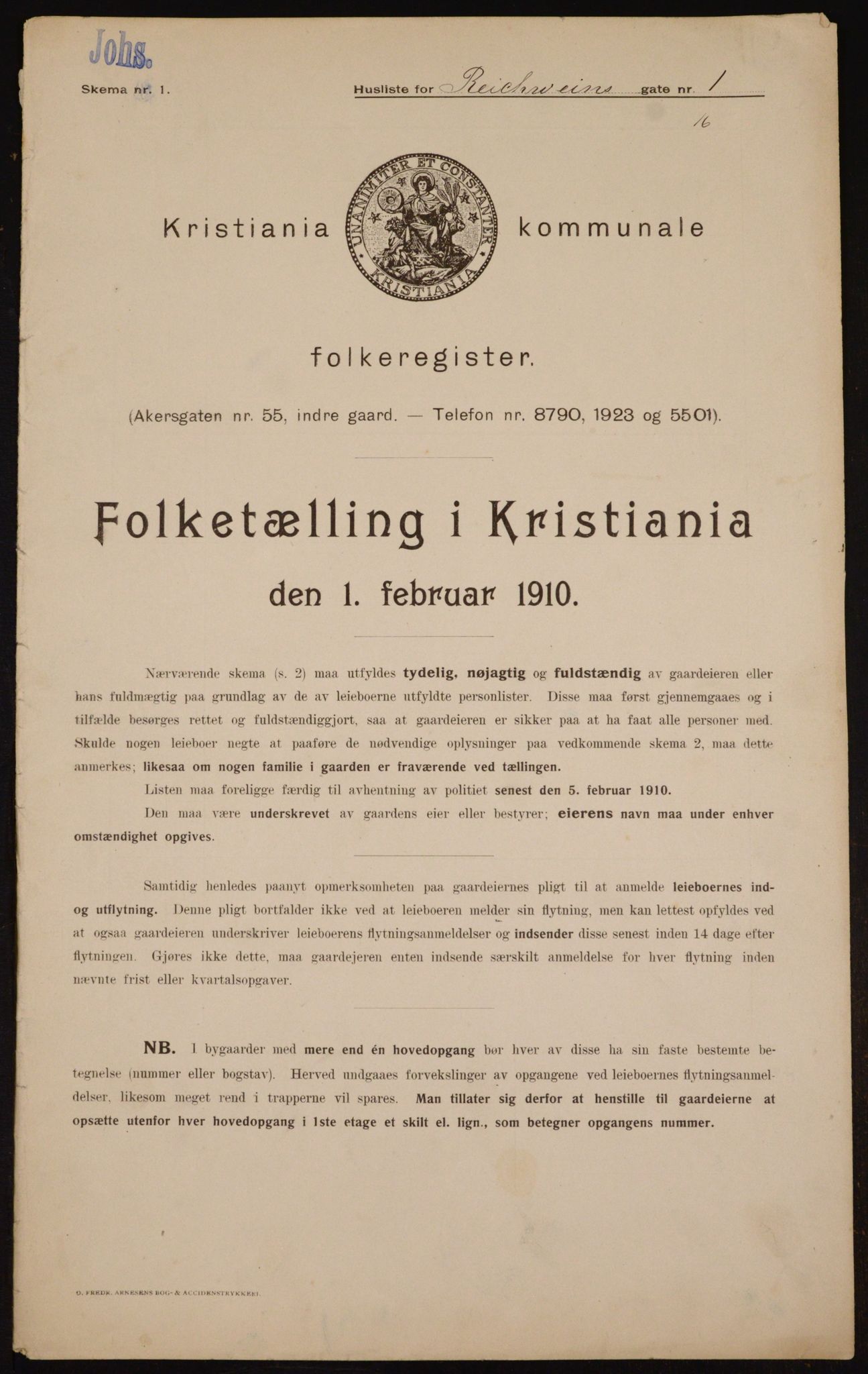 OBA, Municipal Census 1910 for Kristiania, 1910, p. 78992