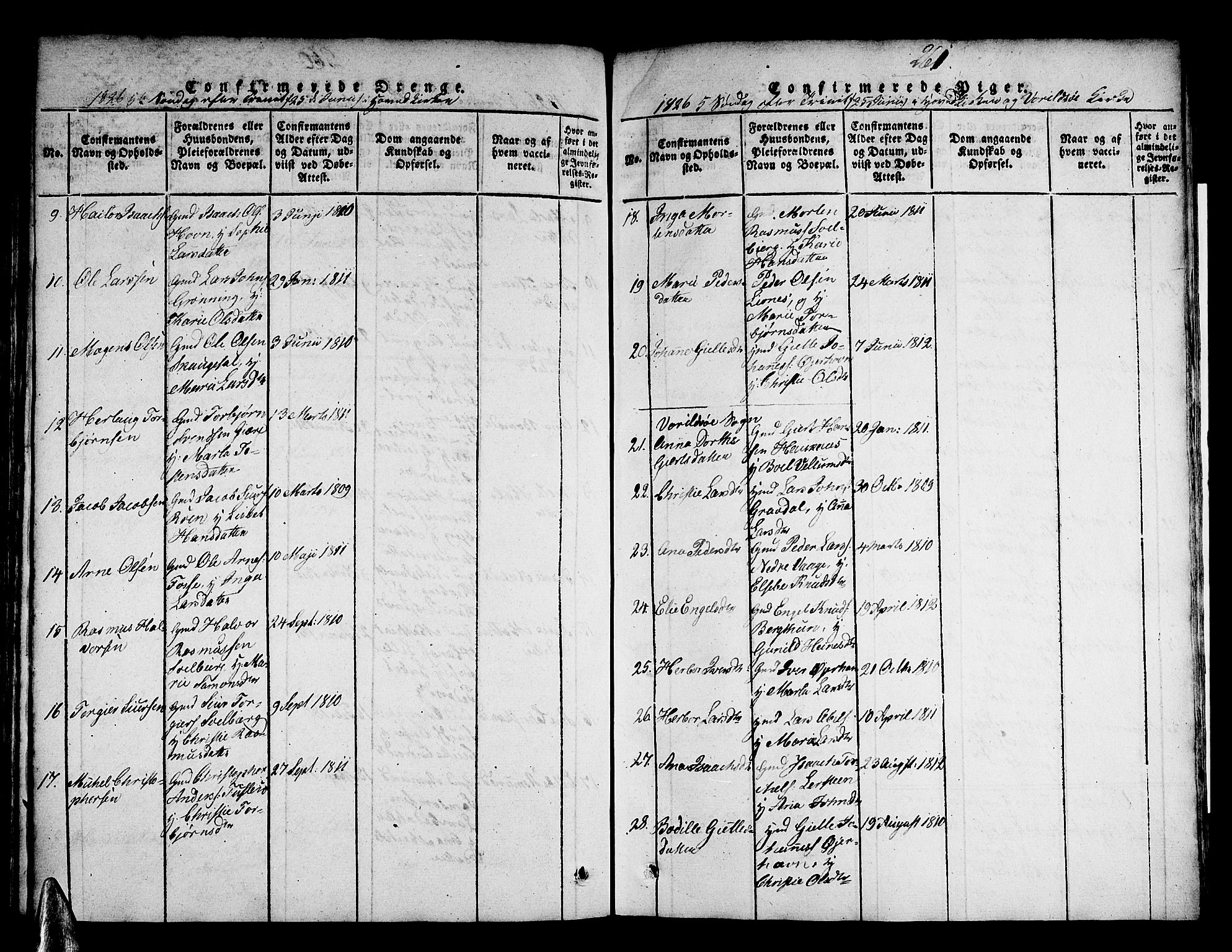 Strandebarm sokneprestembete, AV/SAB-A-78401/H/Haa: Parish register (official) no. A 5, 1816-1826, p. 261