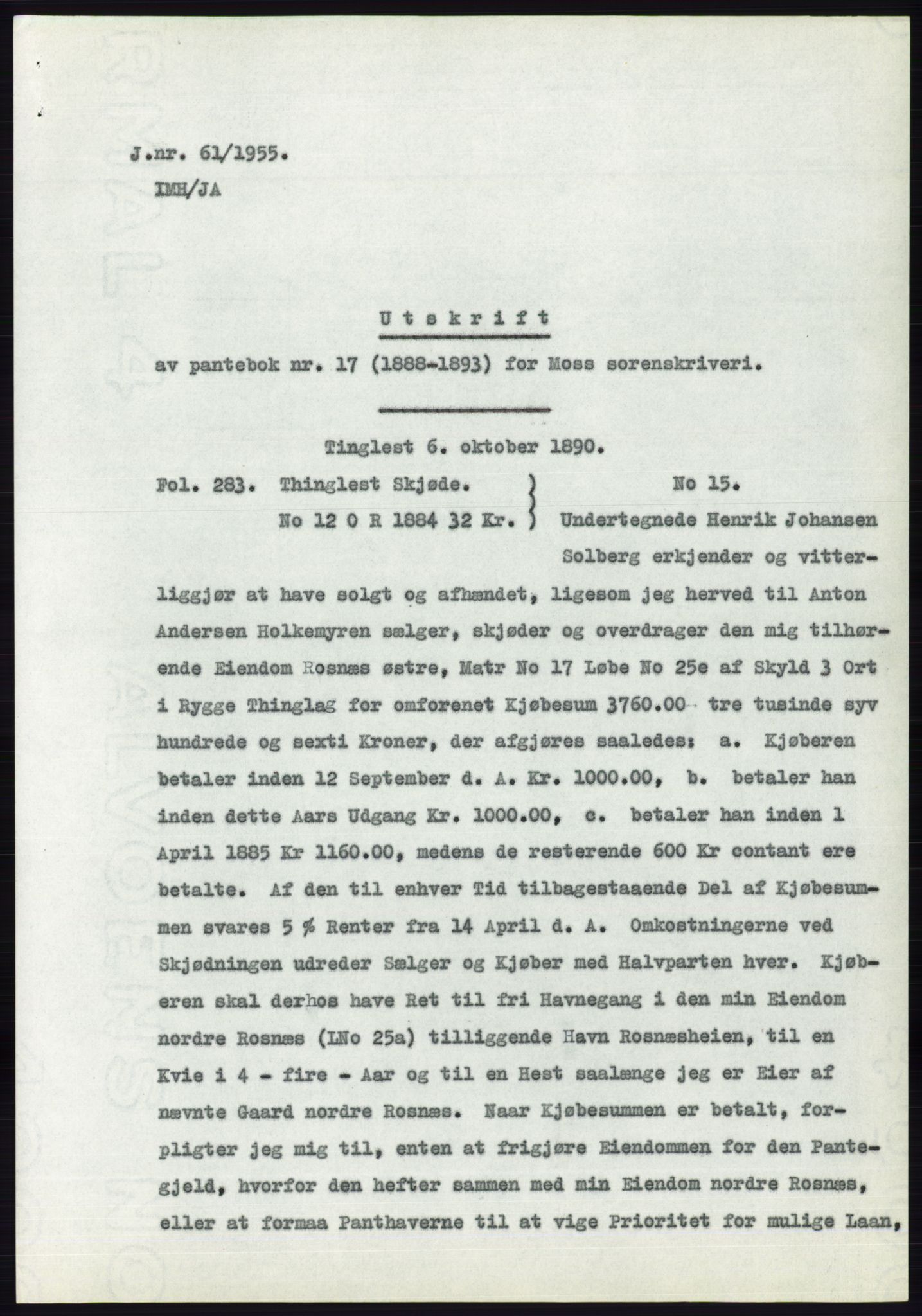 Statsarkivet i Oslo, SAO/A-10621/Z/Zd/L0002: Avskrifter, j.nr 5-691/1955, 1955, p. 51
