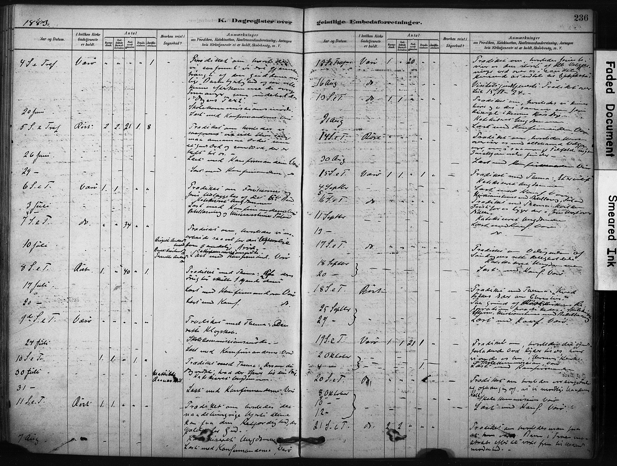 Ministerialprotokoller, klokkerbøker og fødselsregistre - Nordland, AV/SAT-A-1459/807/L0122: Parish register (official) no. 807A05, 1880-1902, p. 236